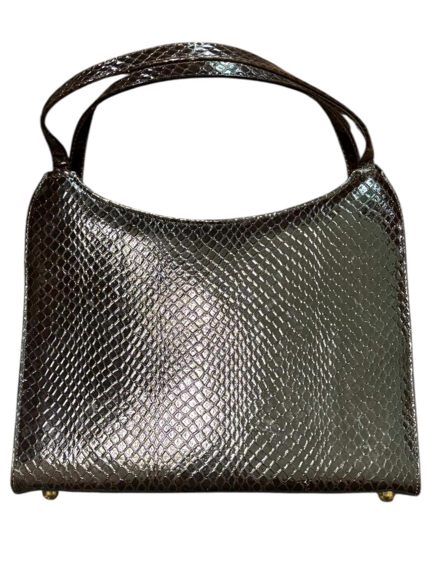 Vintage Patchwork Leather Purse Handbag 12” with Handles