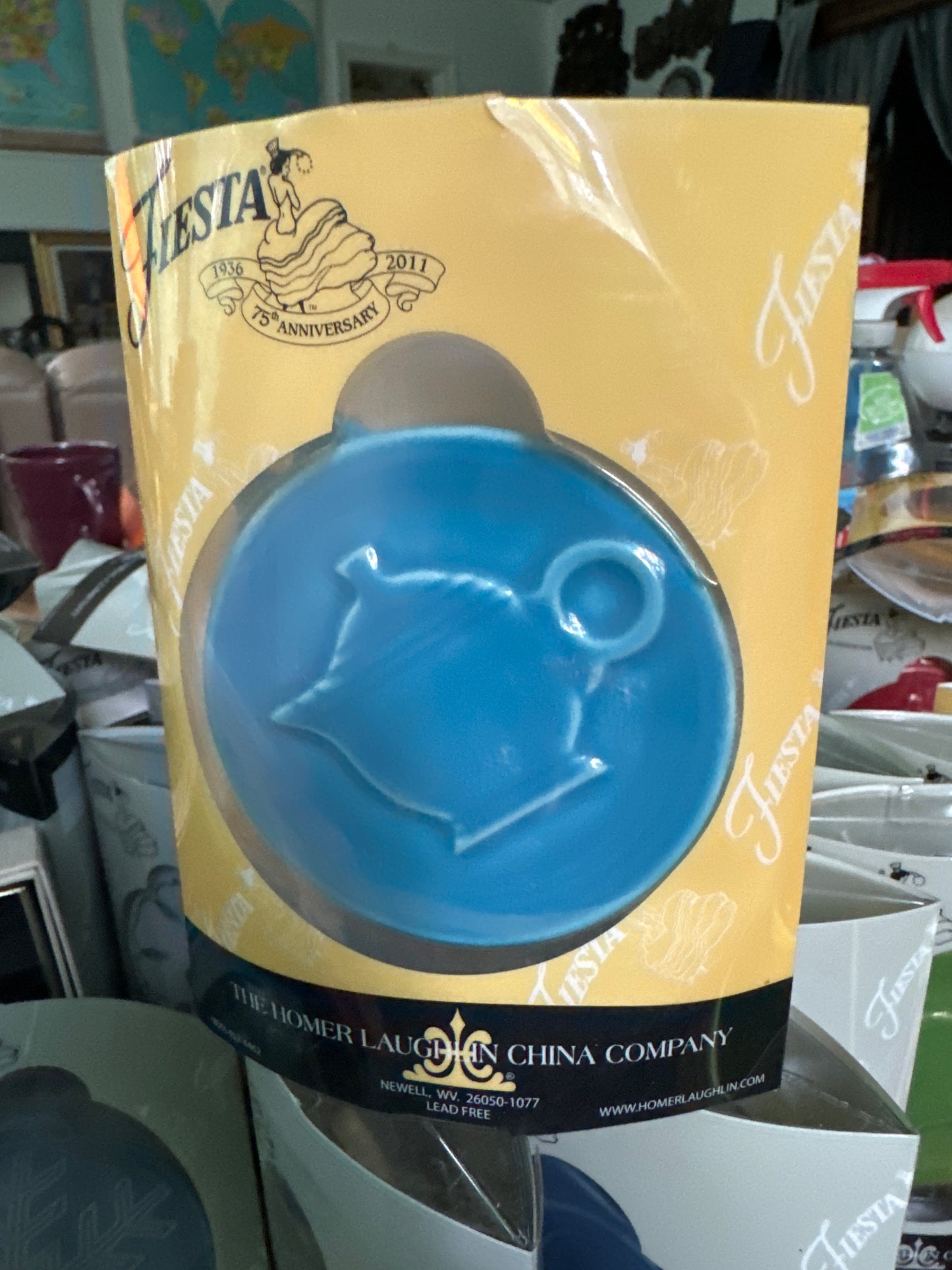 Fiesta Ornament Embossed Peacock HLCCA Exclusive TEAPOT only 144 made