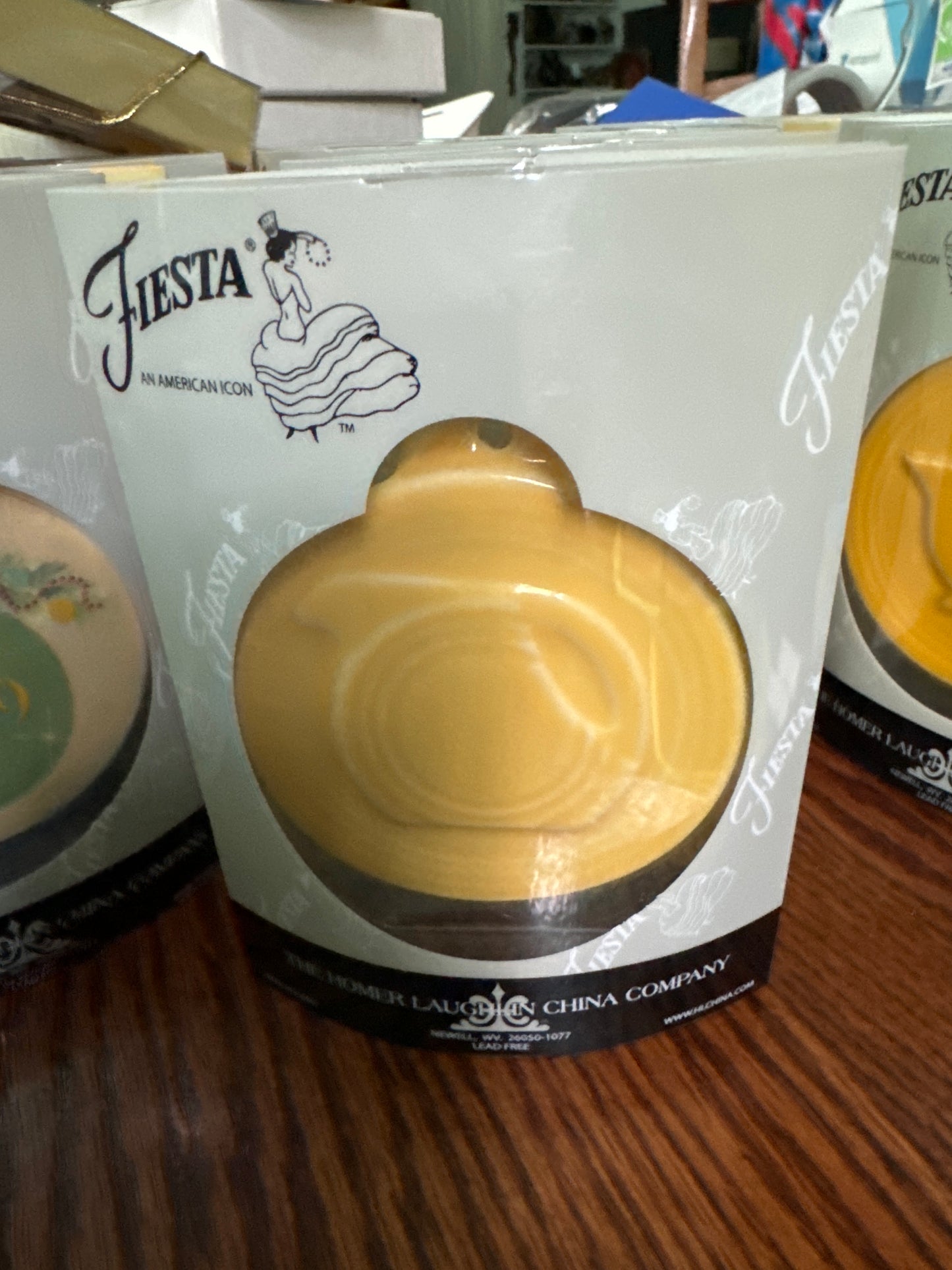Fiesta Ornament Embossed Yellow HLCCA Exclusive Disk Pitcher only 144 made