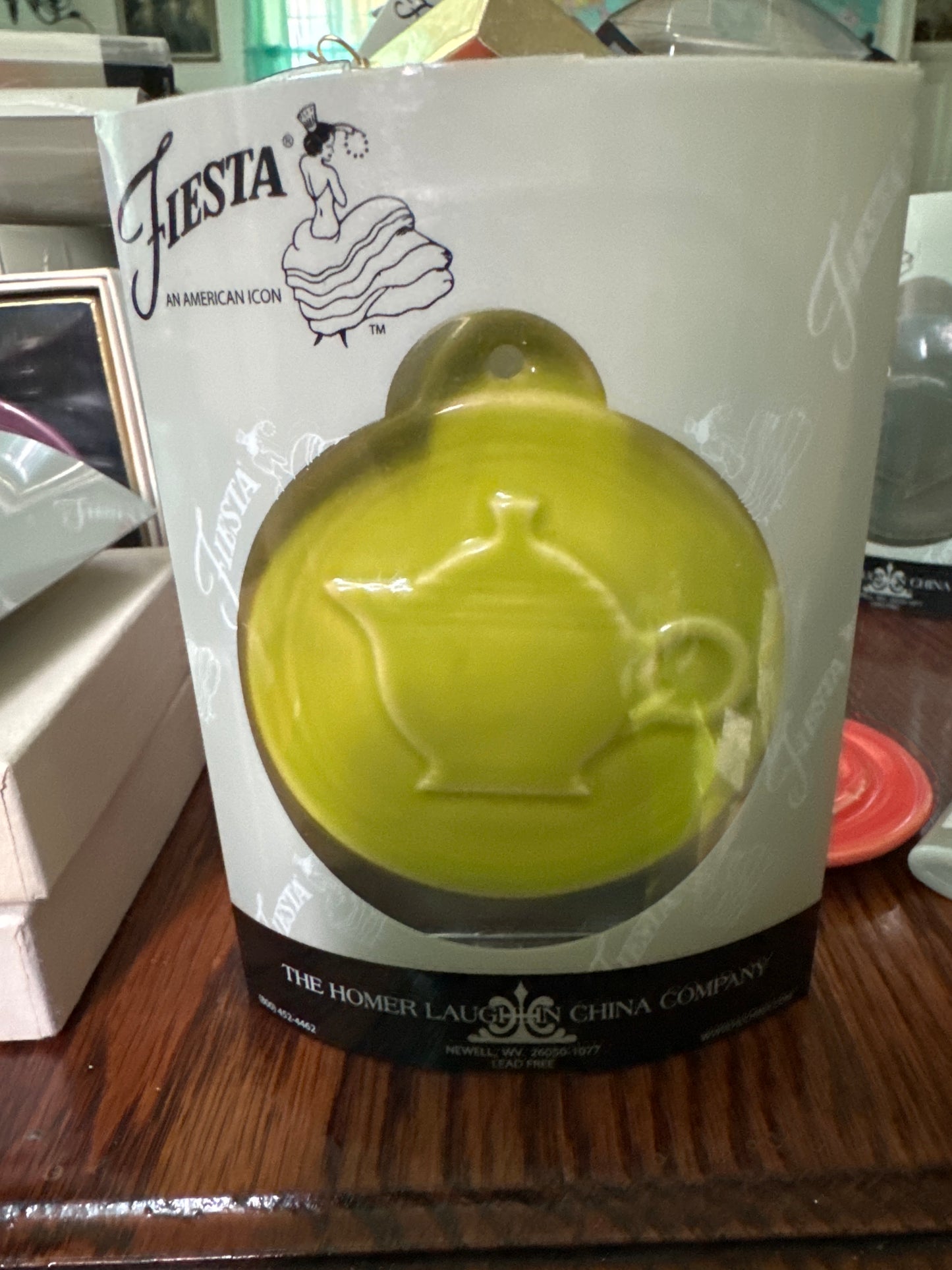 Fiesta Ornament Embossed Teapot Lemongrass HLCCA