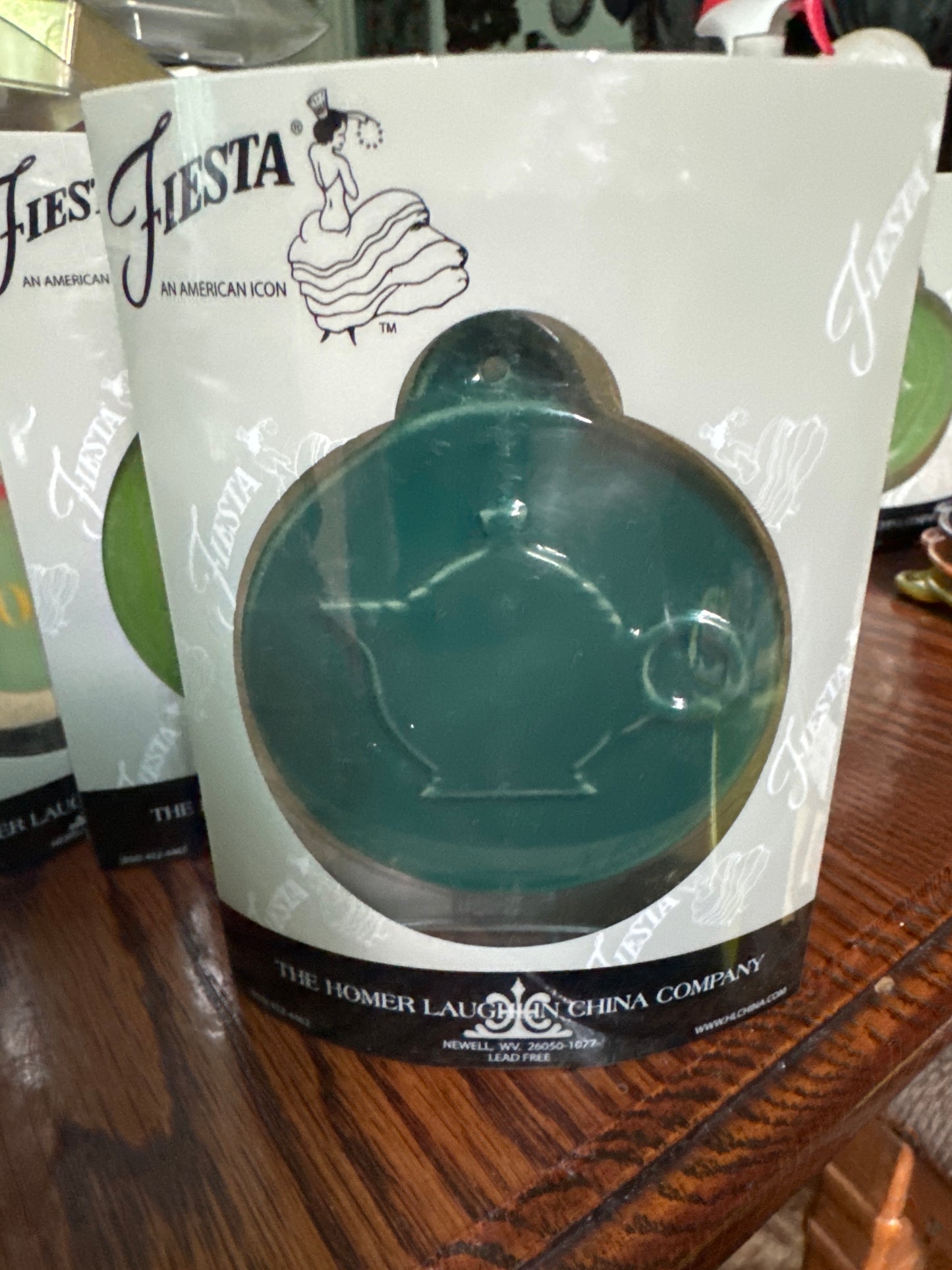 Fiesta Ornament Embossed EVERGREEN HLCCA Exclusive Teapot only 144 made