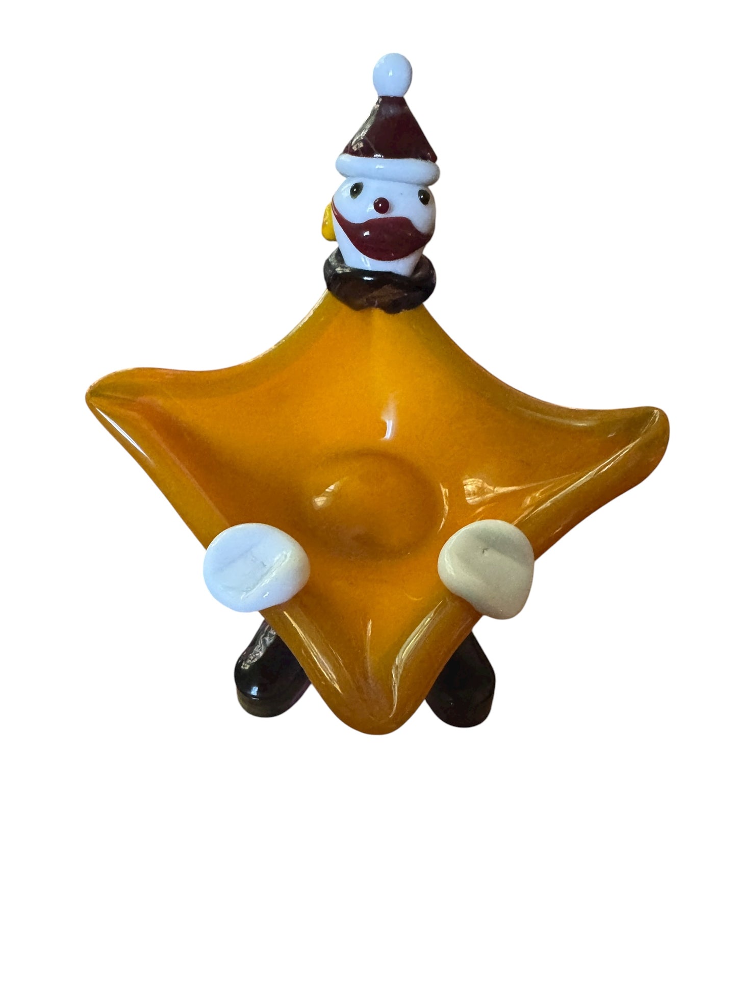 Vintage Murano Glass Clown Ashtray Hand Blown Italy