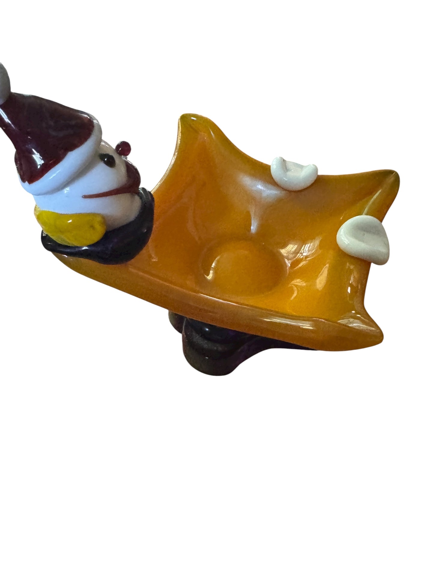 Vintage Murano Glass Clown Ashtray Hand Blown Italy