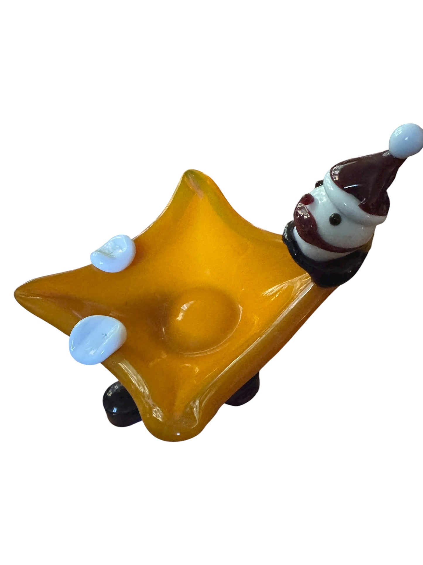 Vintage Murano Glass Clown Ashtray Hand Blown Italy