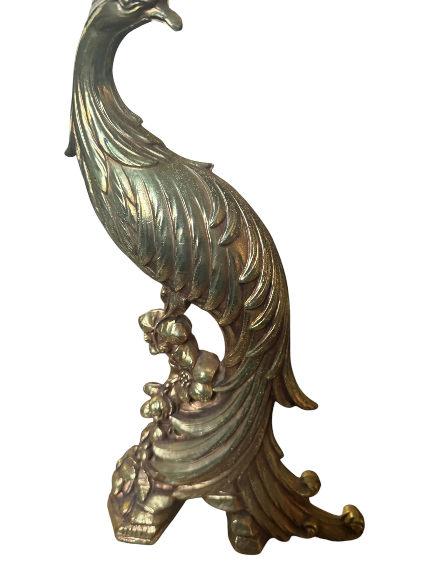 Vintage MCM Hollywood Regency SYROCO Gold 13.5" Peacock Bird Figurines
