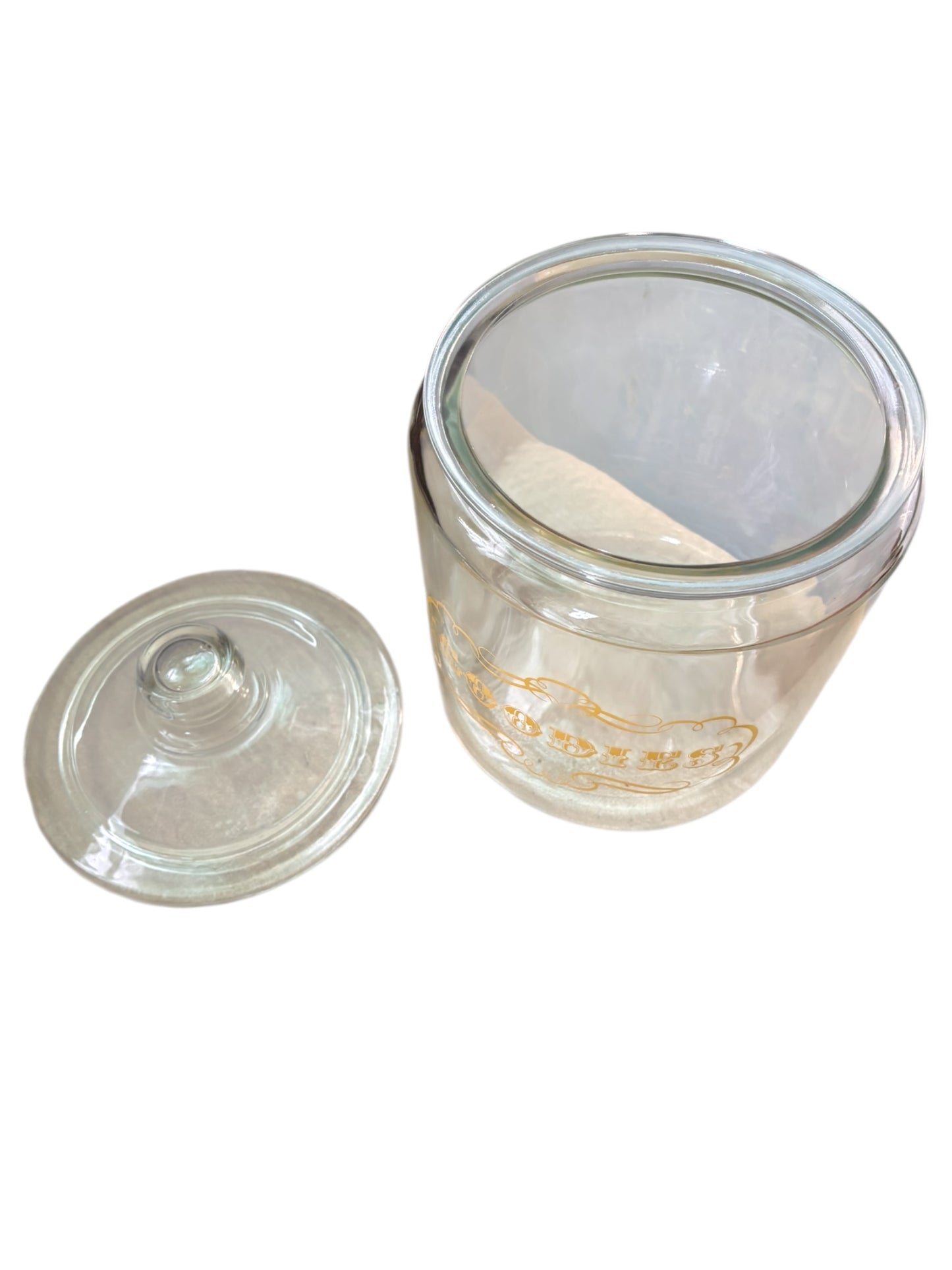 Extra Large Lidded Clear Glass Goodies Canister Cookie Jar 10.5” Tall