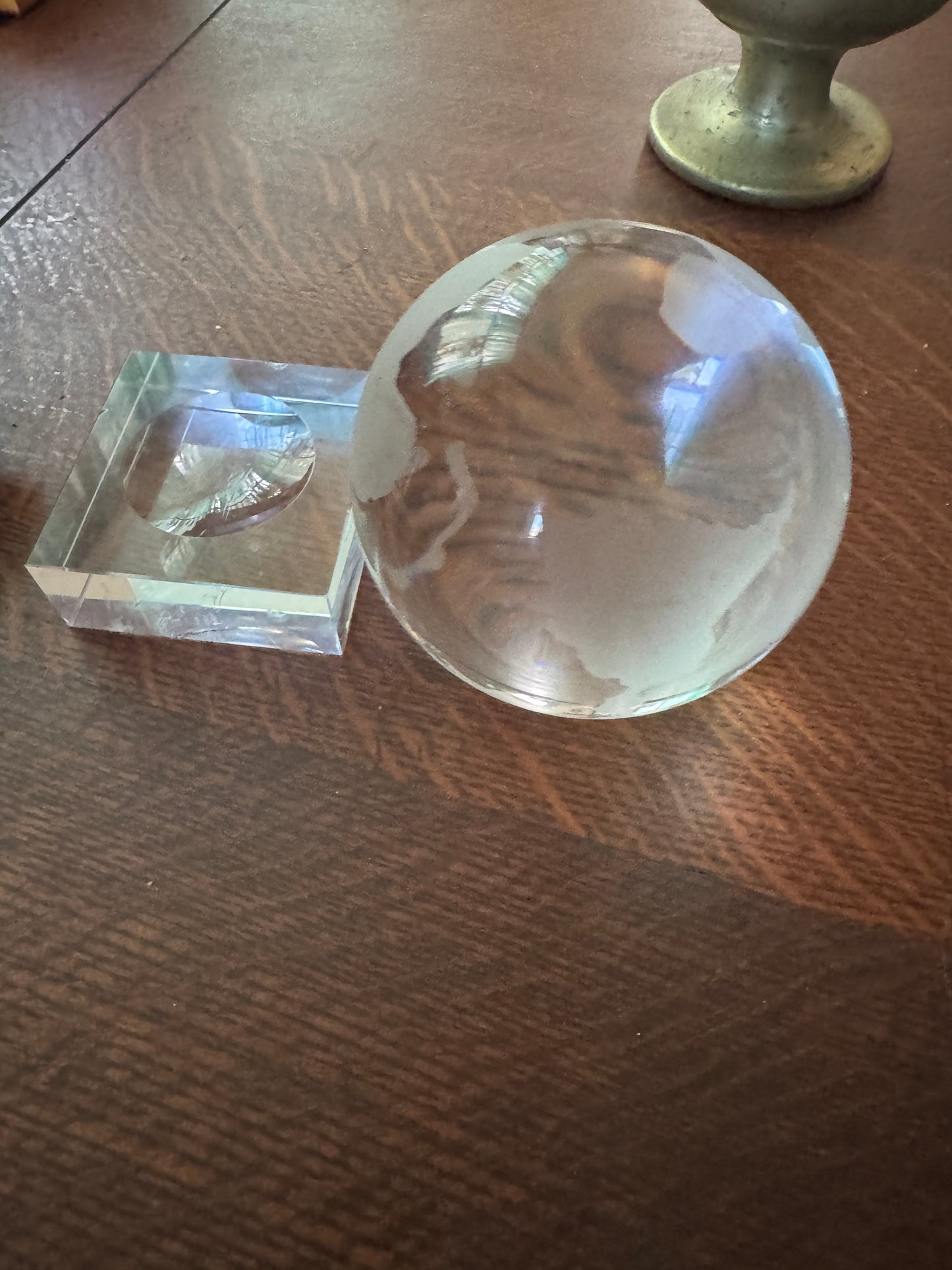 World Globe Glass Paperweight 5”