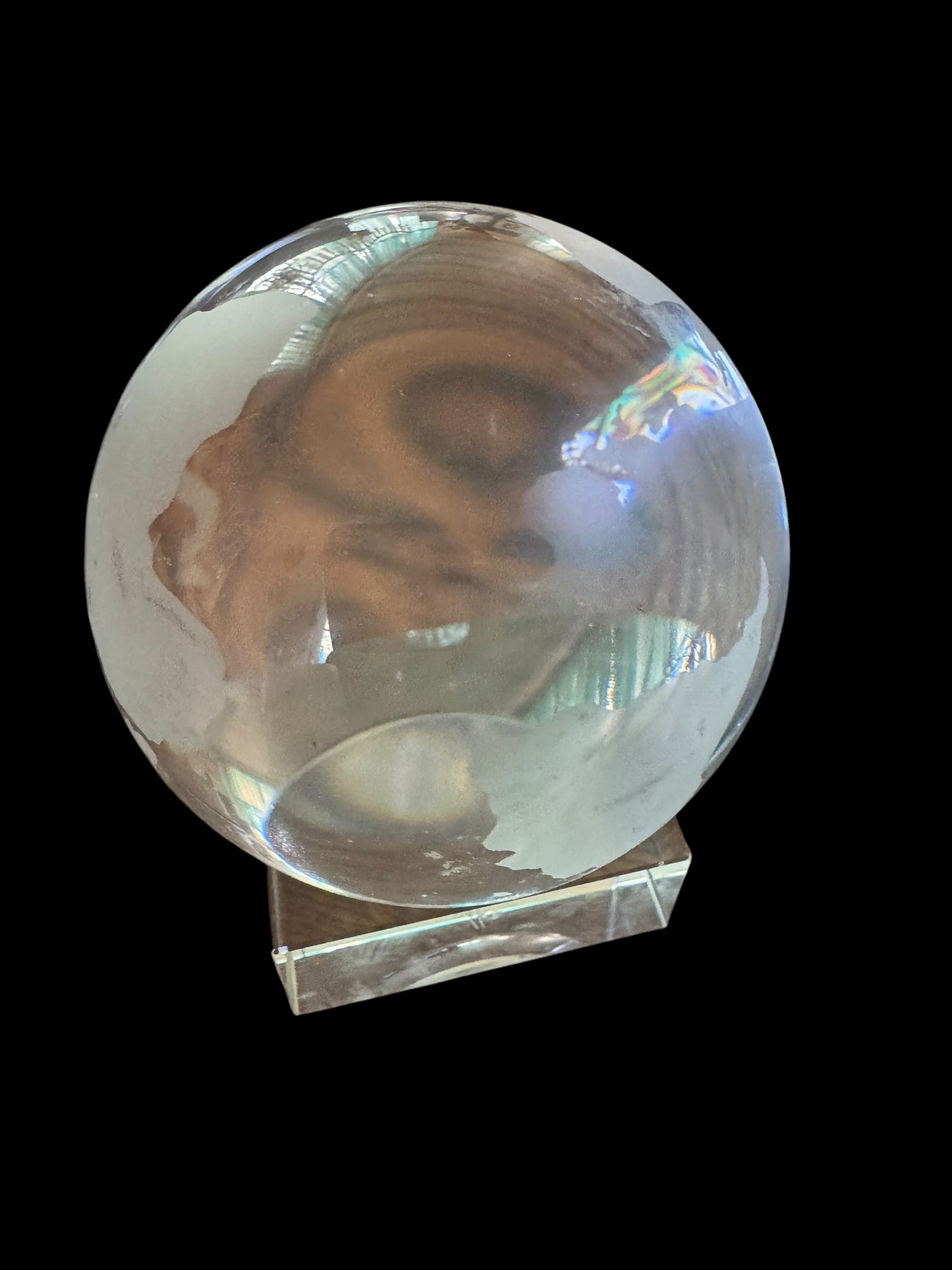 World Globe Glass Paperweight 5”