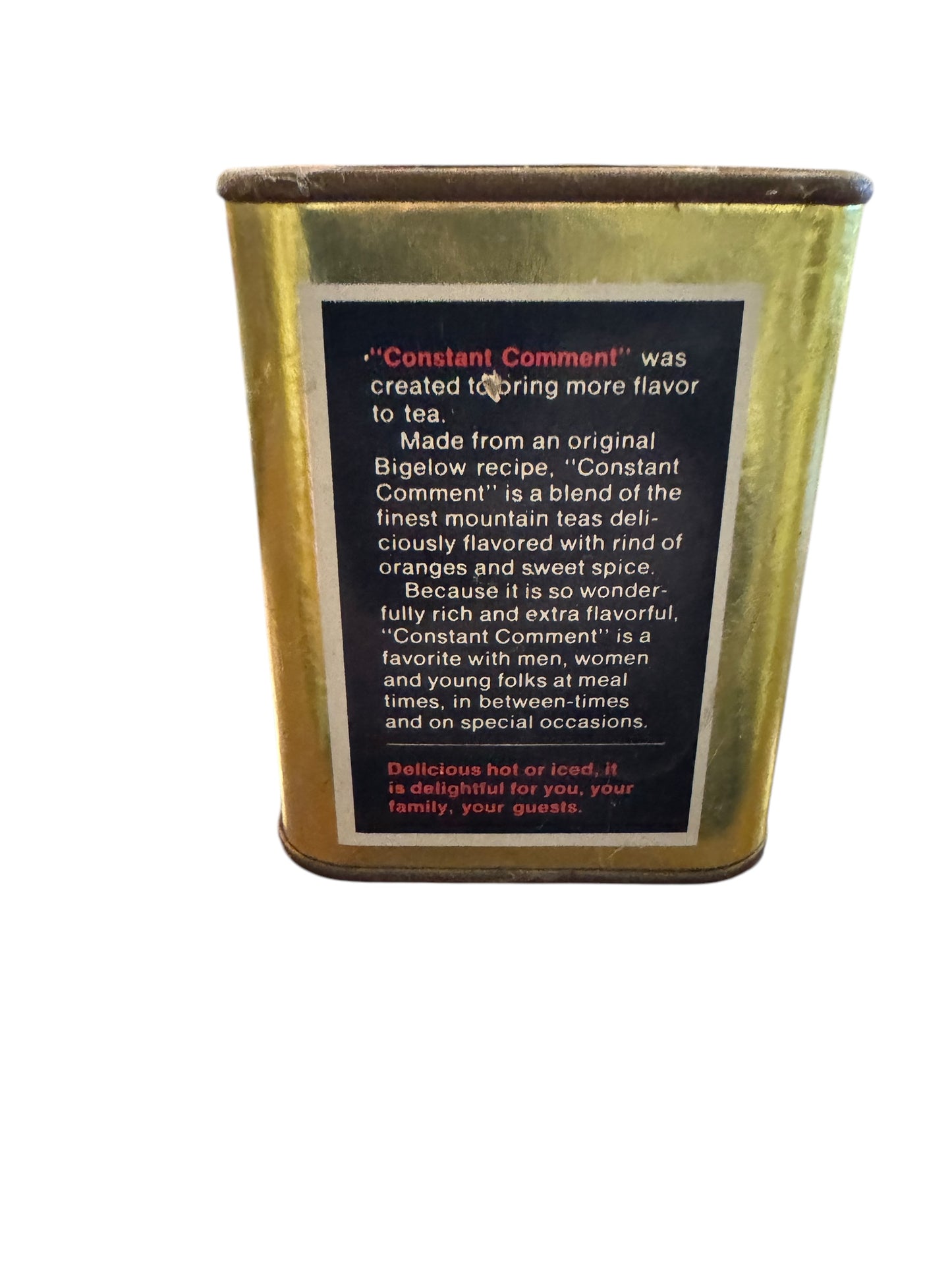 Vintage Bigelow Constant Comment 3.2oz Tea Tin Norwalk Ct