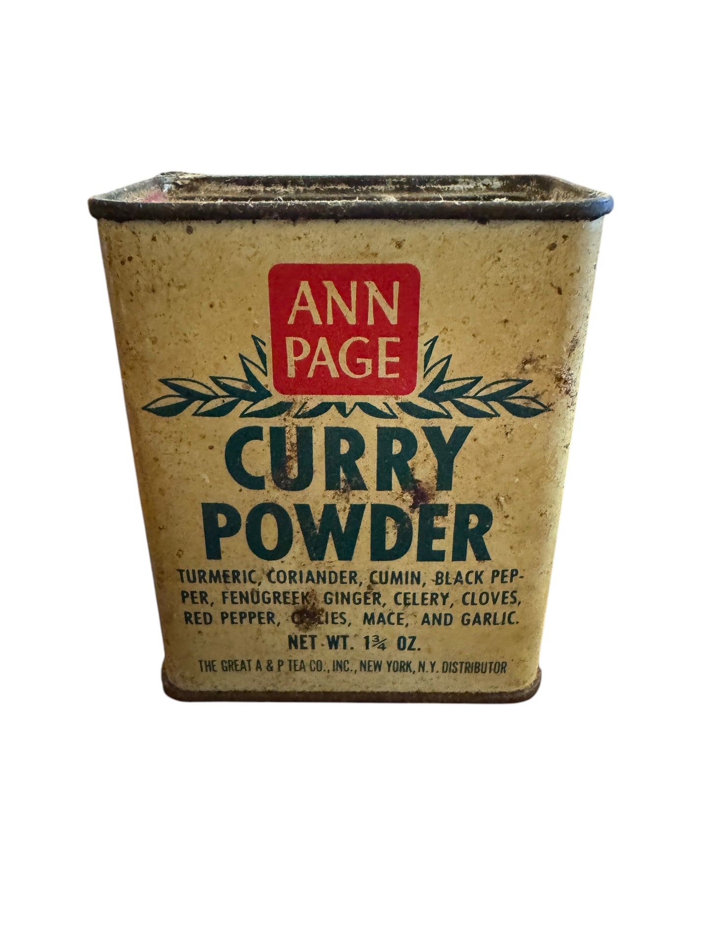 Vintage Ann Page Curry Powder Spice Tin 1 1/2oz New York NY
