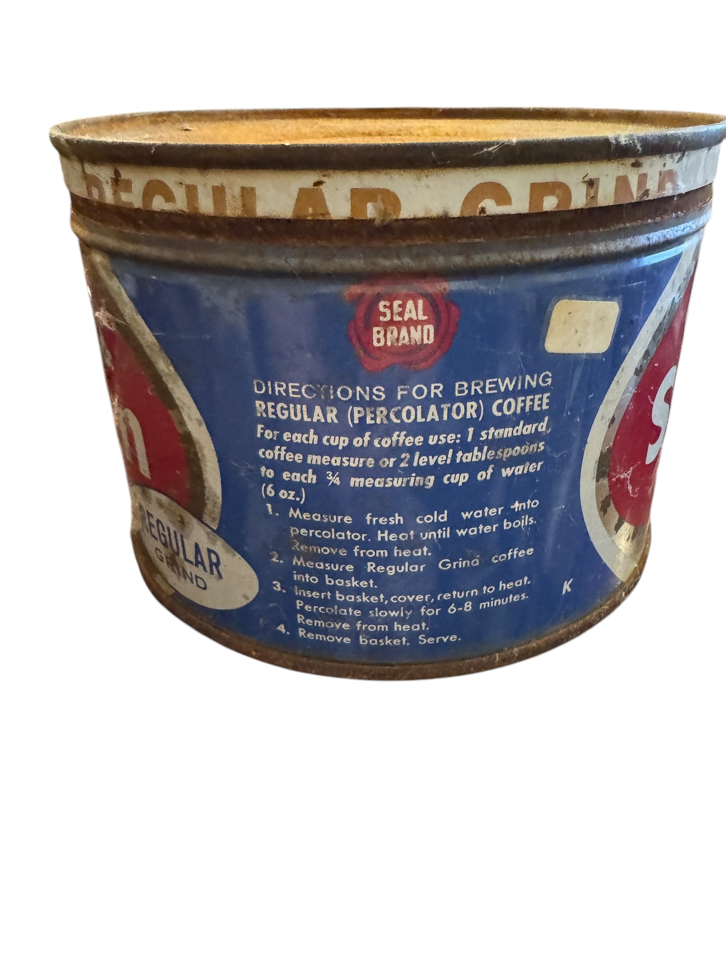 Vintage Chase & Sanborn Coffee Tin Can Standard Brand Key Wind 1 Pound New York N.Y.