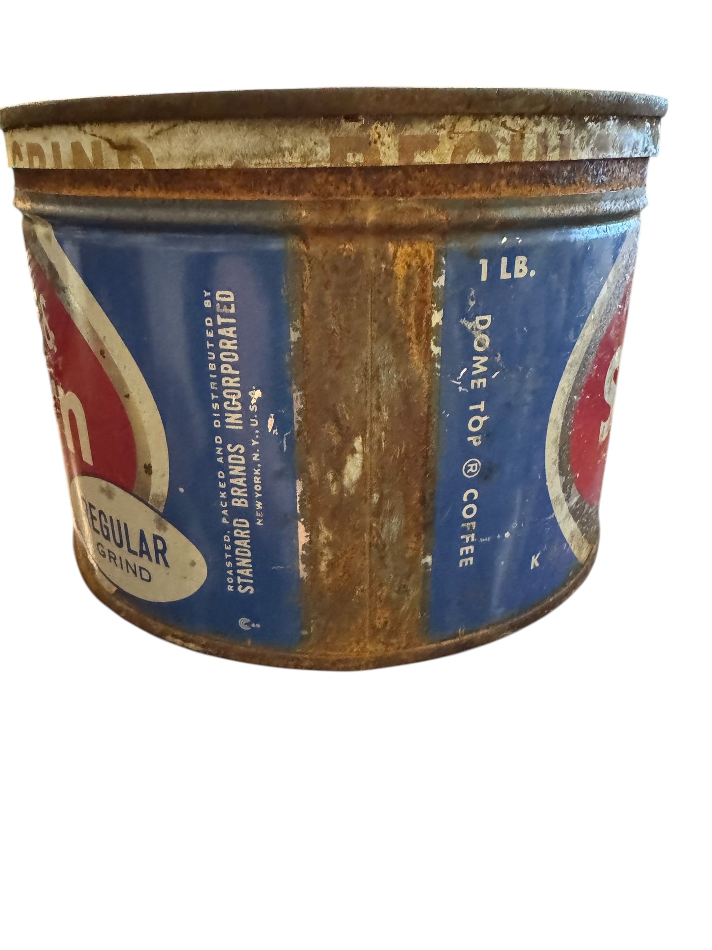 Vintage Chase & Sanborn Coffee Tin Can Standard Brand Key Wind 1 Pound New York N.Y.