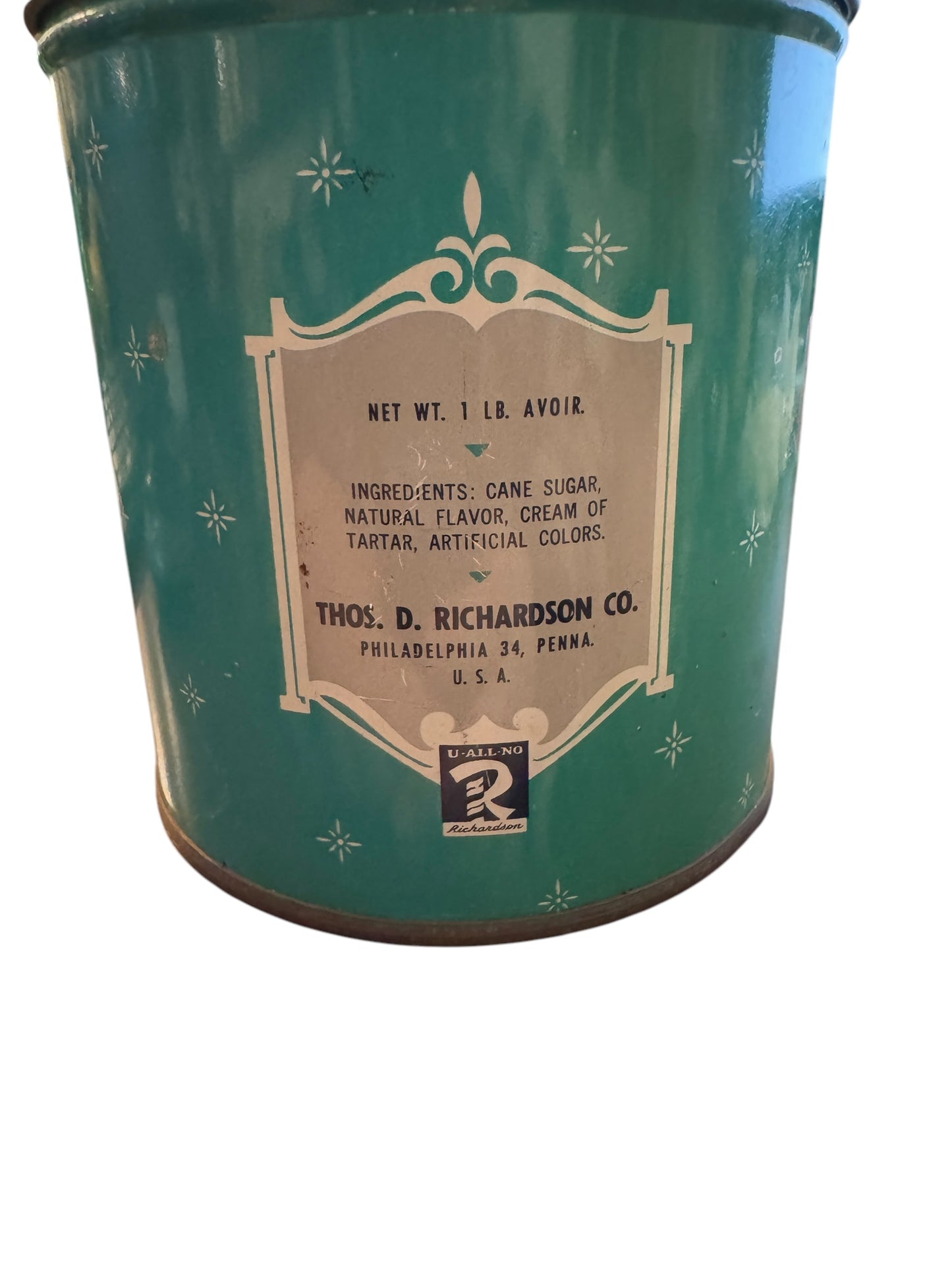 Vintage 1950s 1 LB Richardsons After Dinner Mints Tin Philadelphia PA