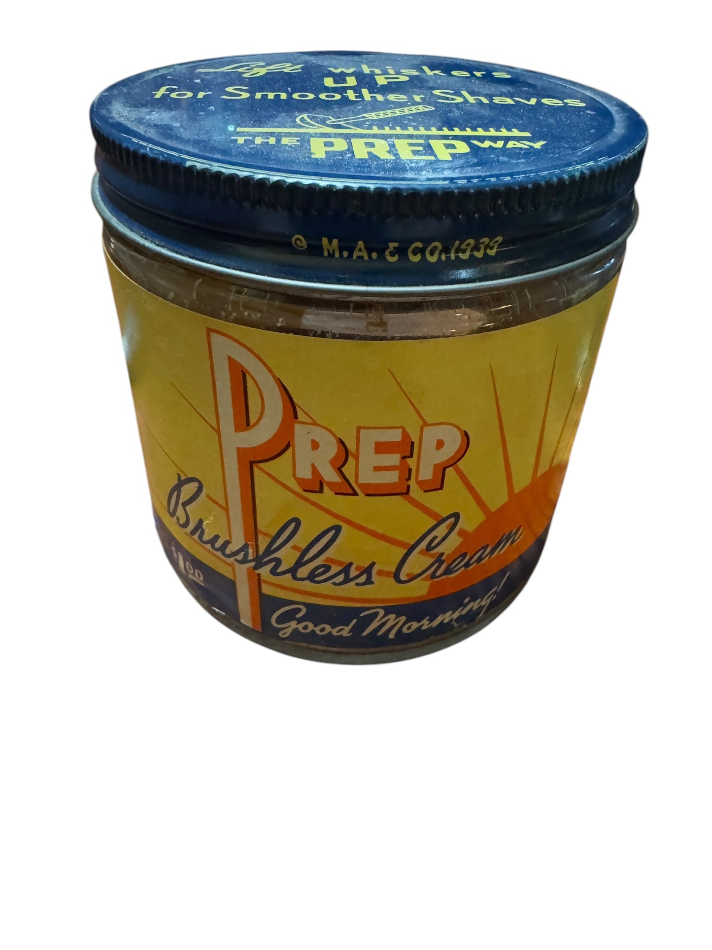 1930’s Prep Brushless Shaving Cream Lift Whiskers Vintage Barber Supply