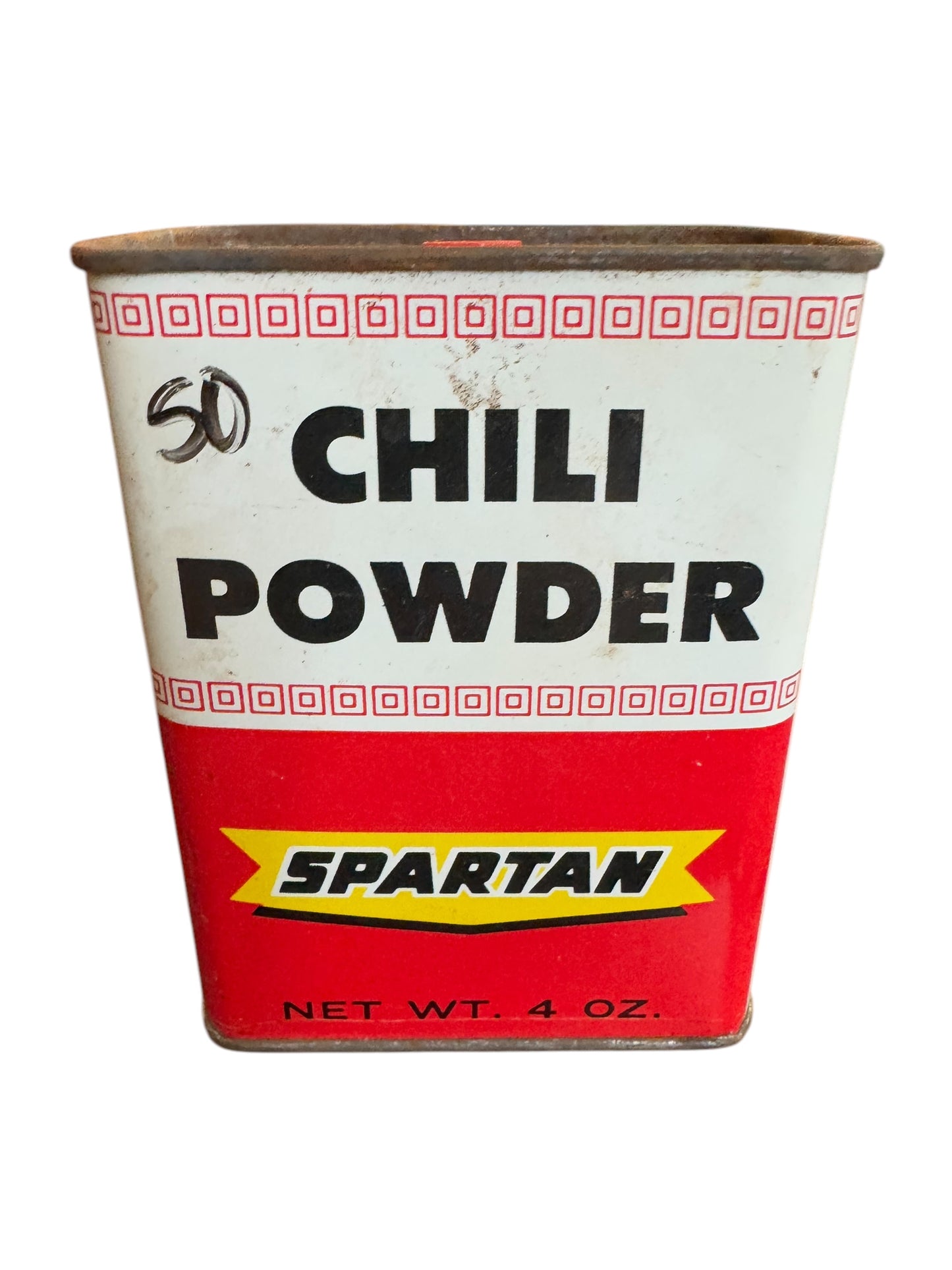 Vintage Large Spartan Chili Powder 4 Oz Spice Tin Grand Rapids Michigan