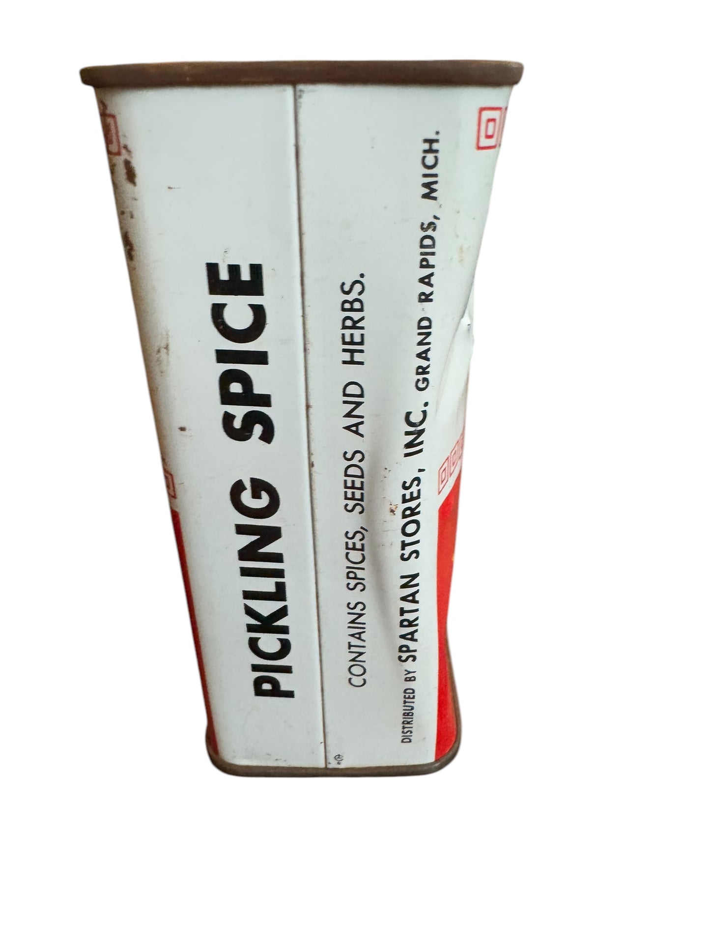Vintage Large Spartan Pickling Spice 3 Oz Spice Tin Grand Rapids Michigan