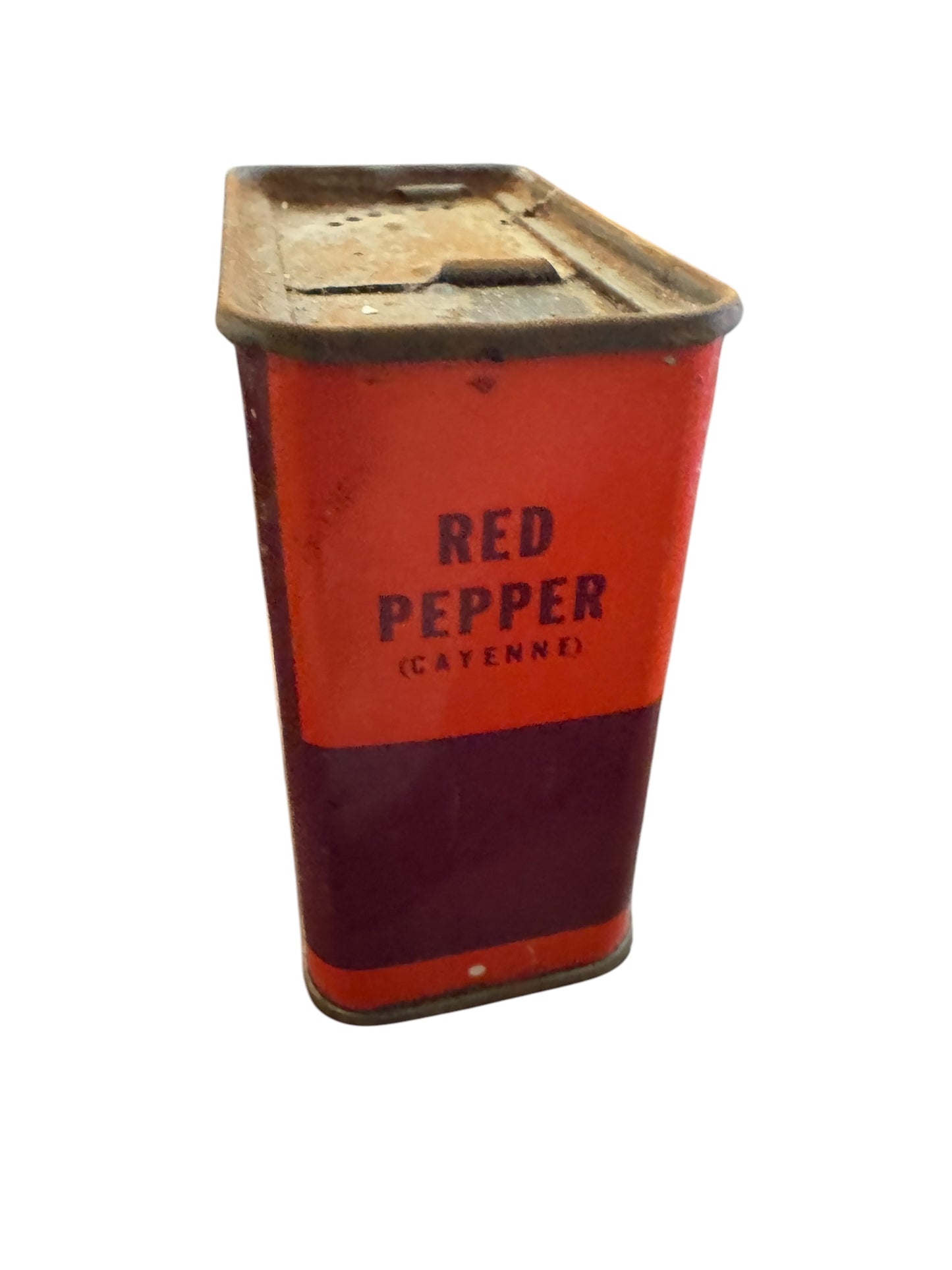 Vintage GOLDEN SUN Red Pepper Metal SPICE TIN WOOLSON Spice Toledo OHIO