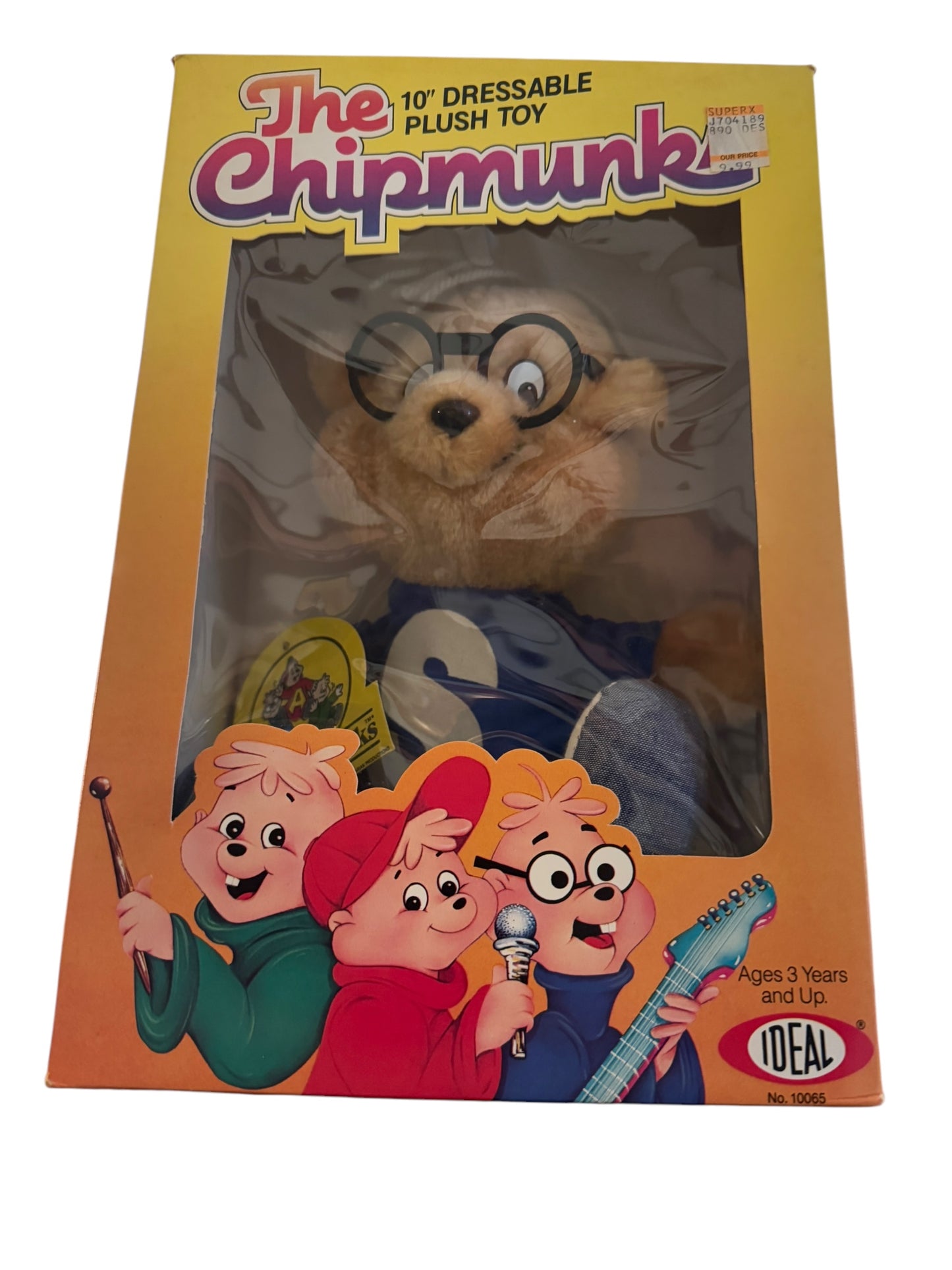 Vintage 1983 Chipmunks 10" Alvin Simon Theodore in Original Box