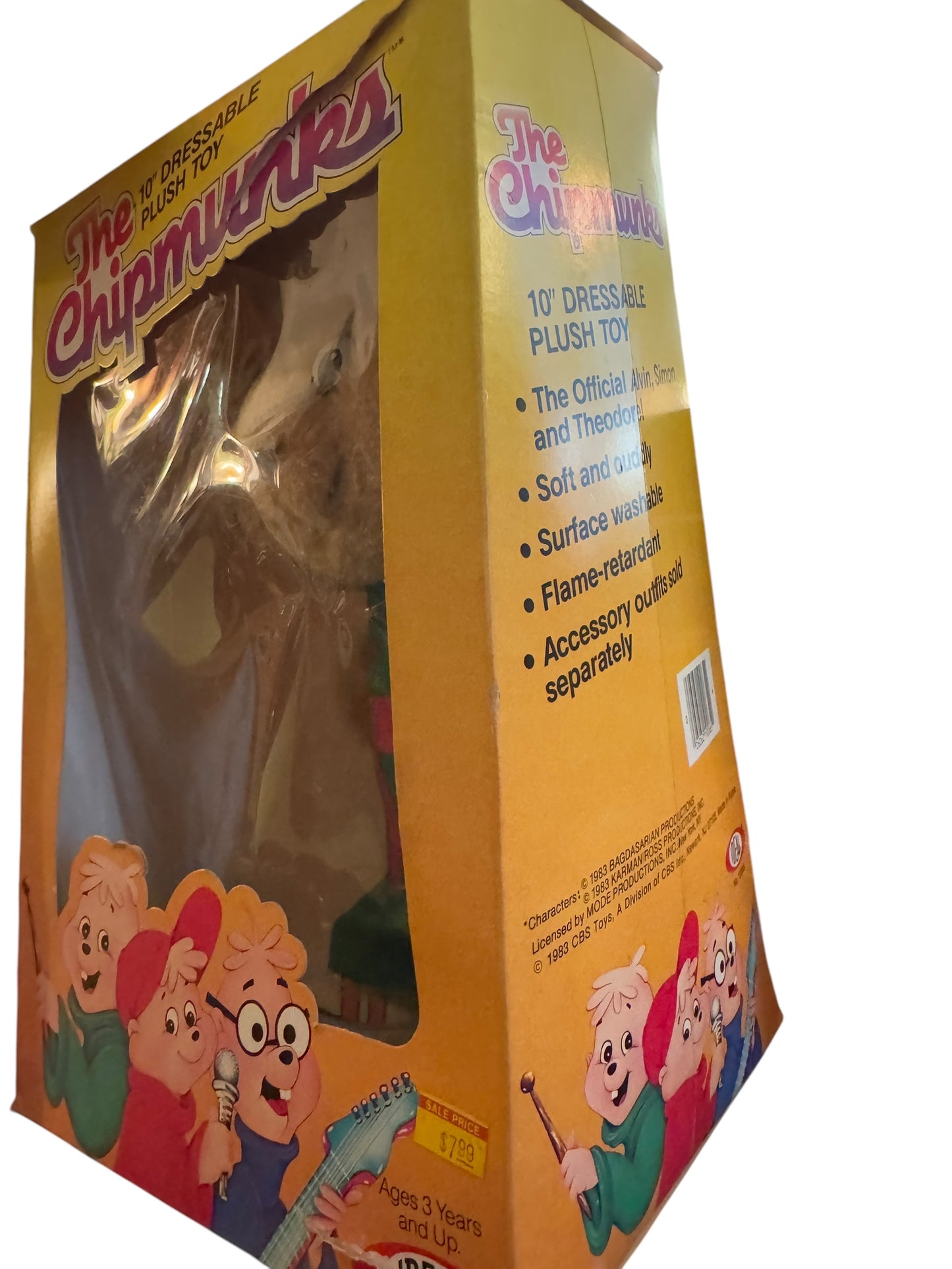 Vintage 1983 Chipmunks 10" Alvin Simon Theodore in Original Box