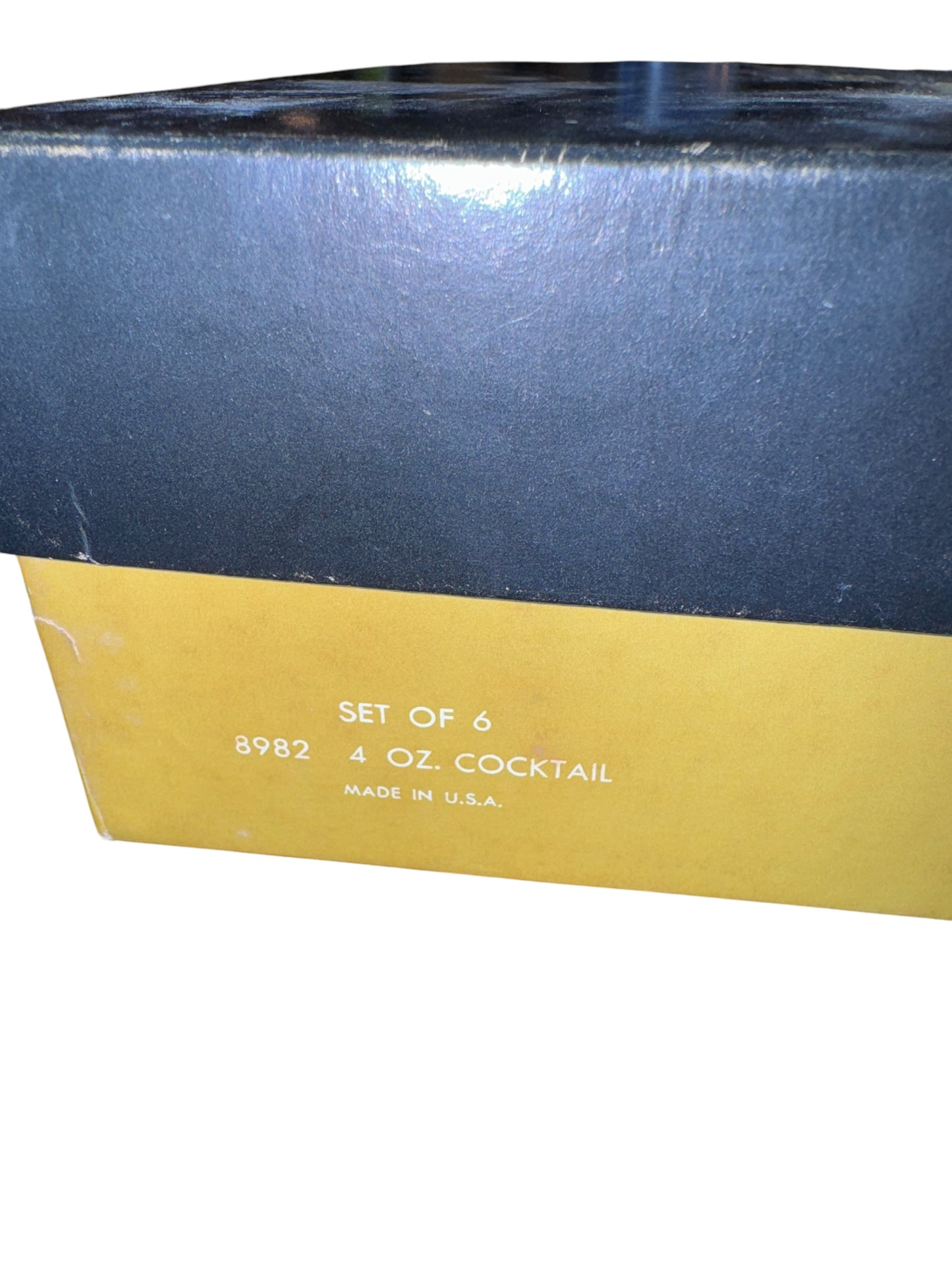Vintage Libbey Golden Leaf 4oz Cocktail Glasses Set of 6 NEW IN BOX