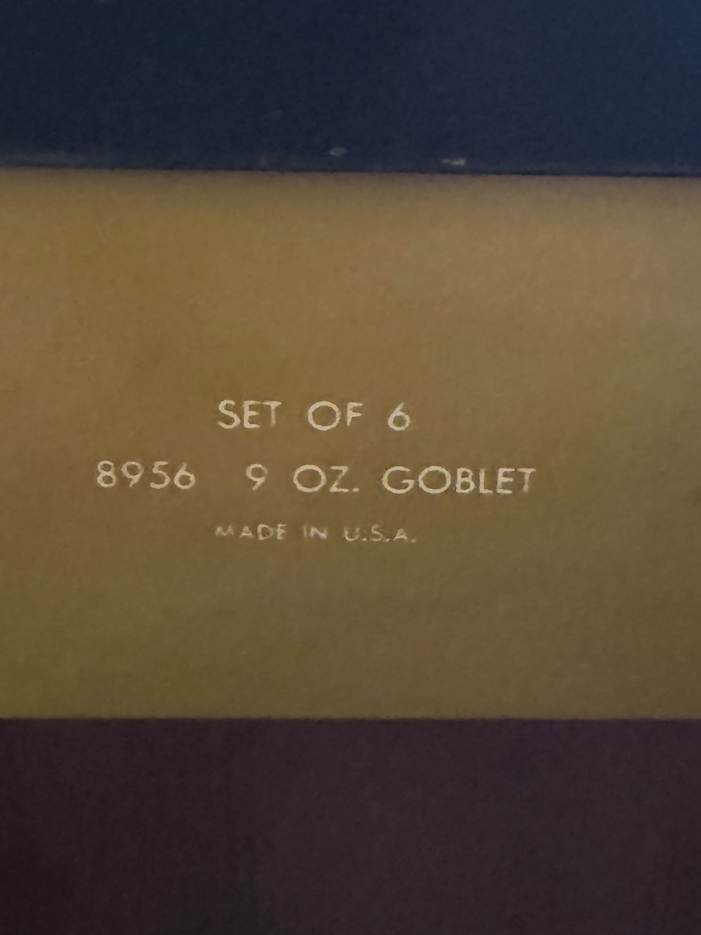 Vintage Libbey Golden Leaf 9oz Footed Goblet Set of 6 NEW IN BOX