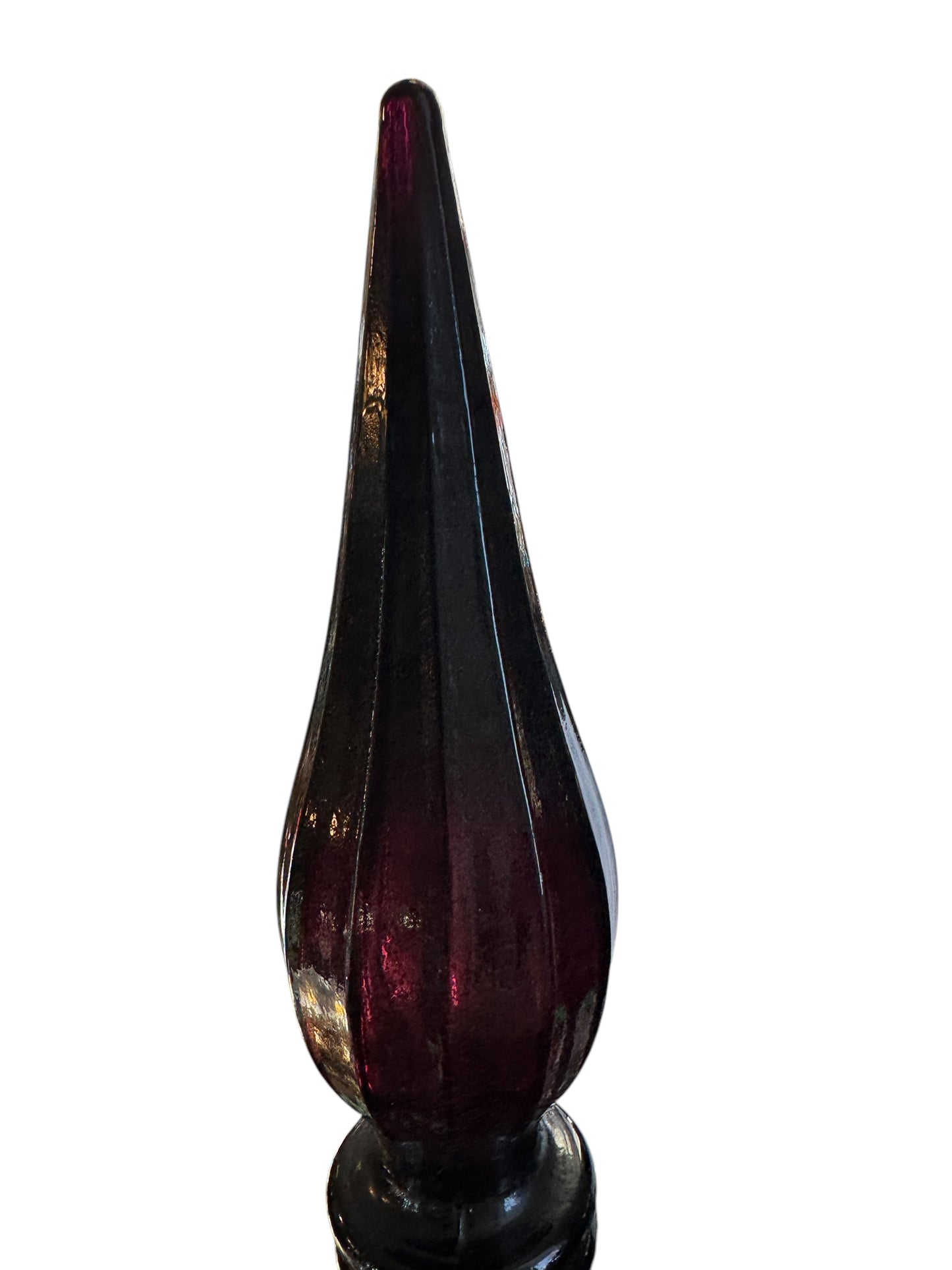 Vintage Amethyst Purple Empoli Italy Glass 22" Genie Bottle Mid Century Modern