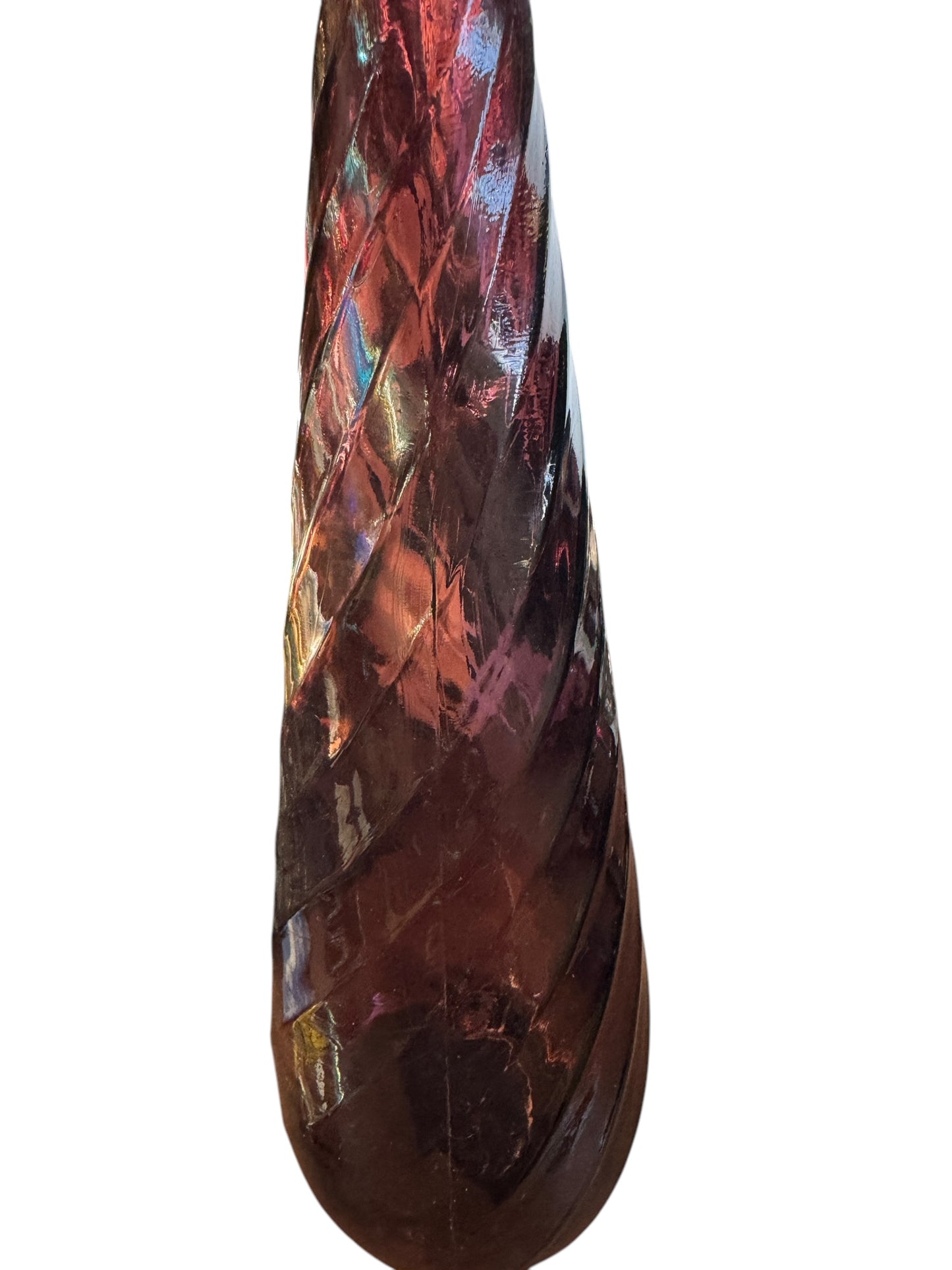 Vintage Amethyst Purple Empoli Italy Glass 22" Genie Bottle Mid Century Modern