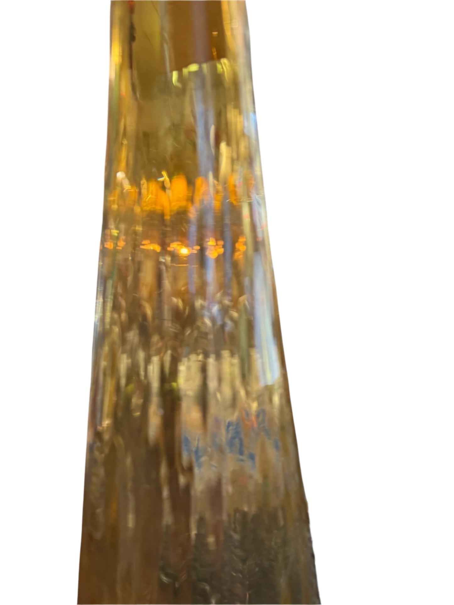 Vintage Amber Flaired Large Bottom Empoli Italy Glass 23" Genie Bottle