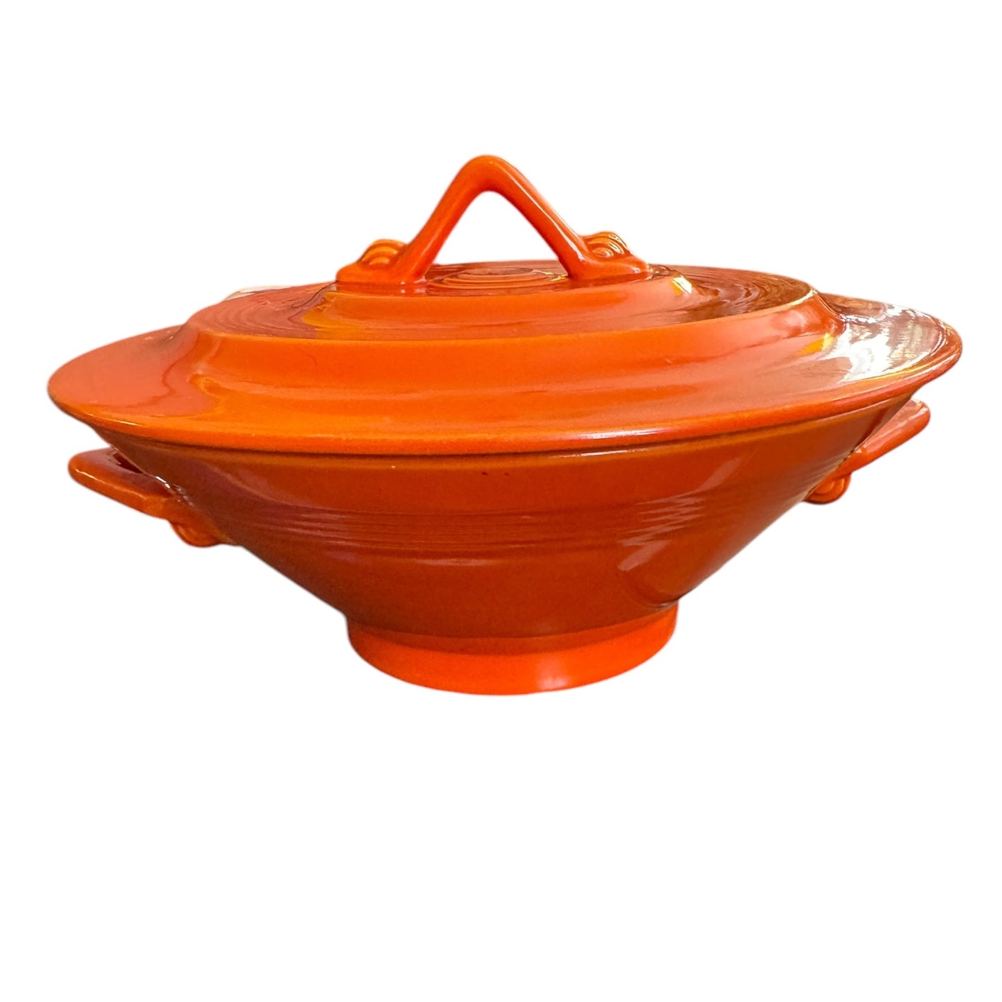 Vintage Fiesta Harlequin Large Red Casserole - Beautiful Condition