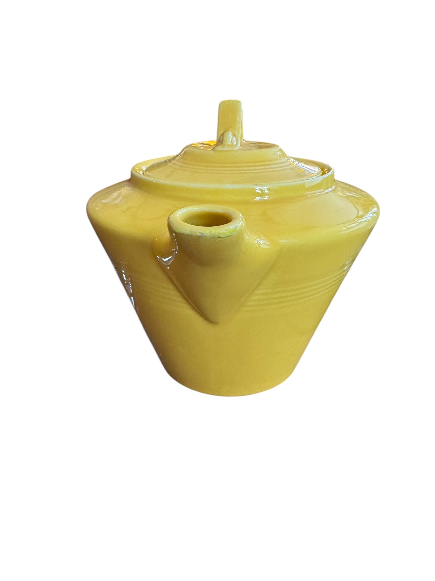 Vintage Fiesta Harlequin Teapot in Yellow