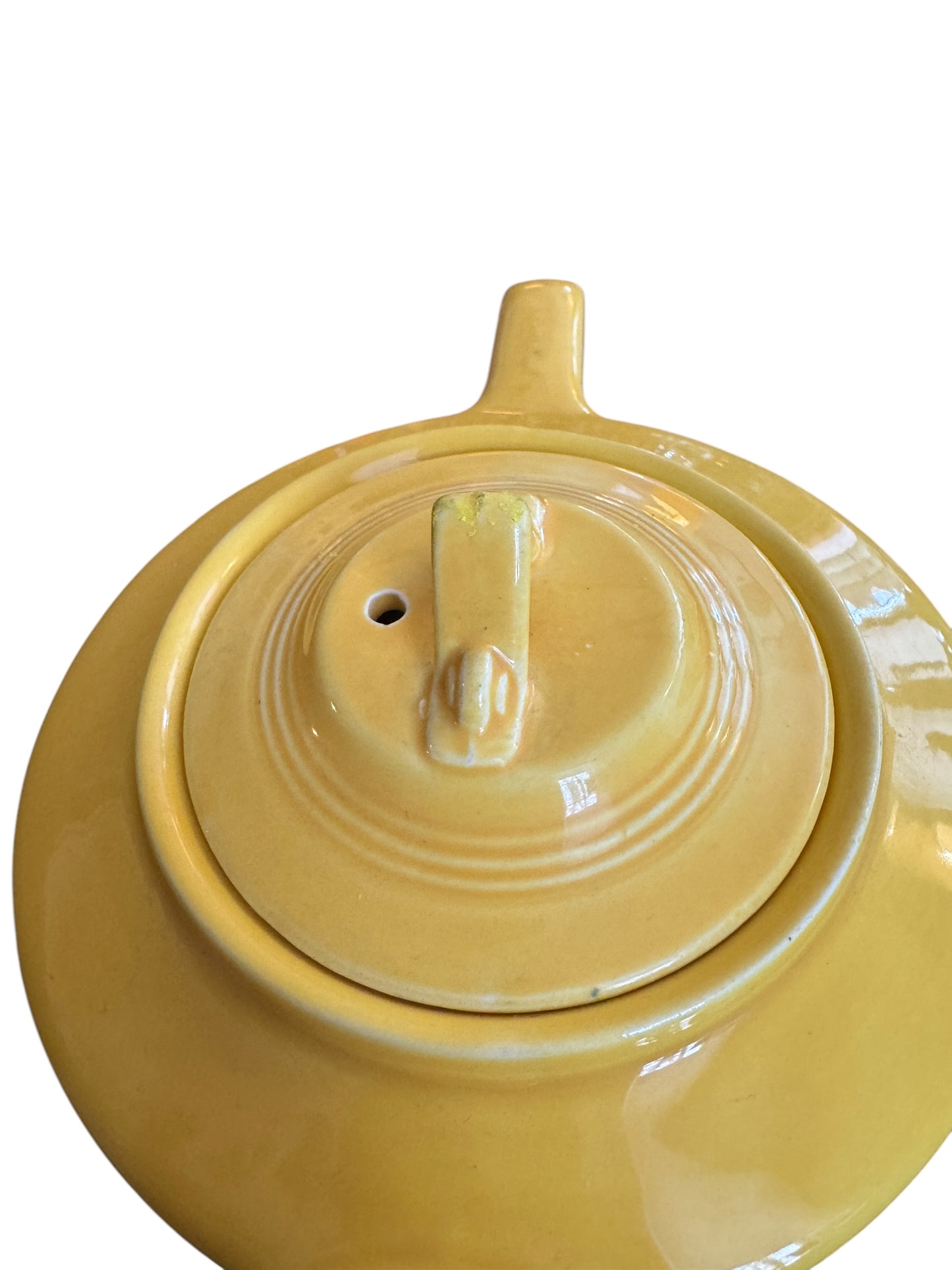 Vintage Fiesta Harlequin Teapot in Yellow