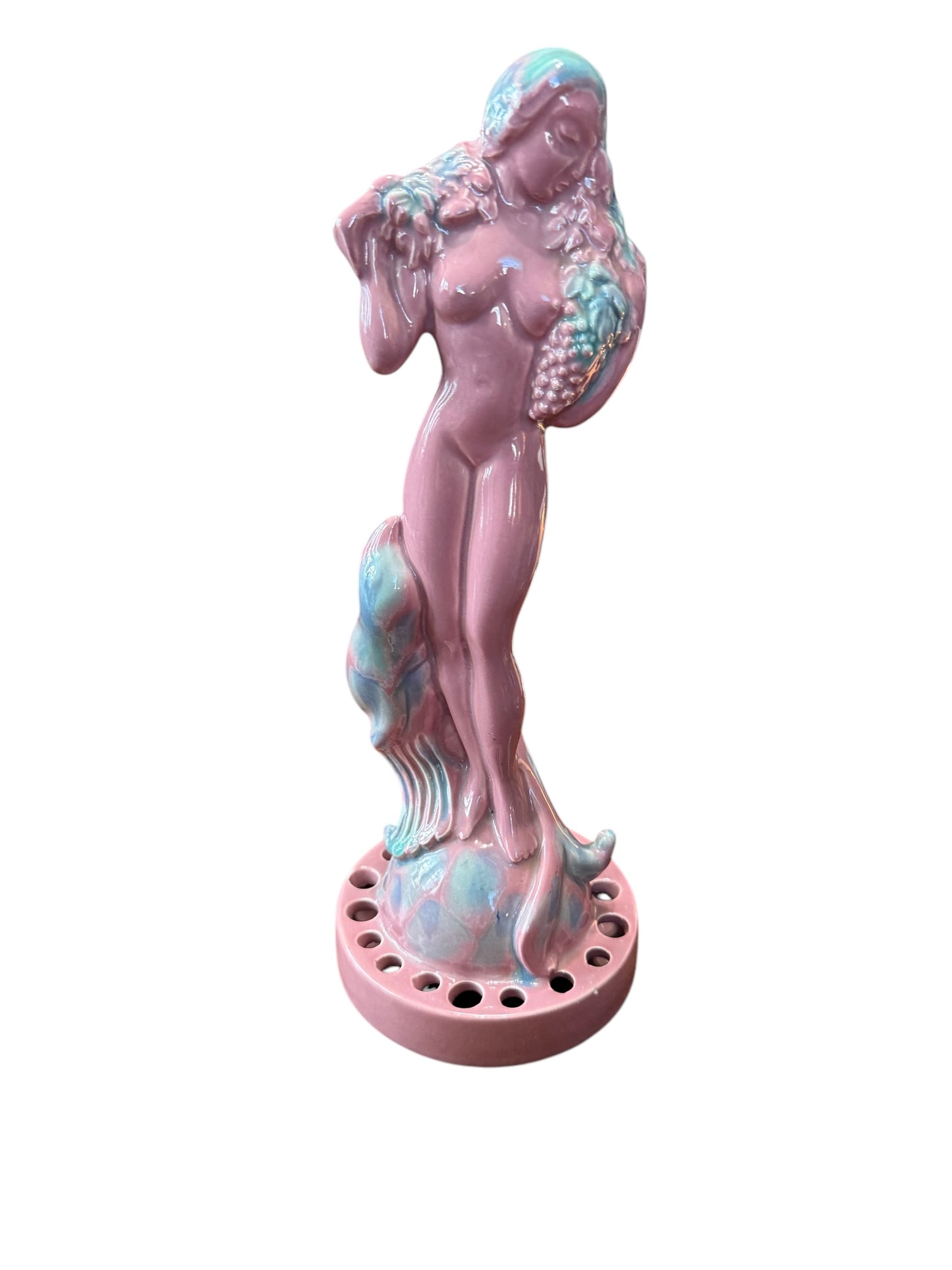 Royal Haeger Naked Lady Nymph Flower Frog in Mauve Agate