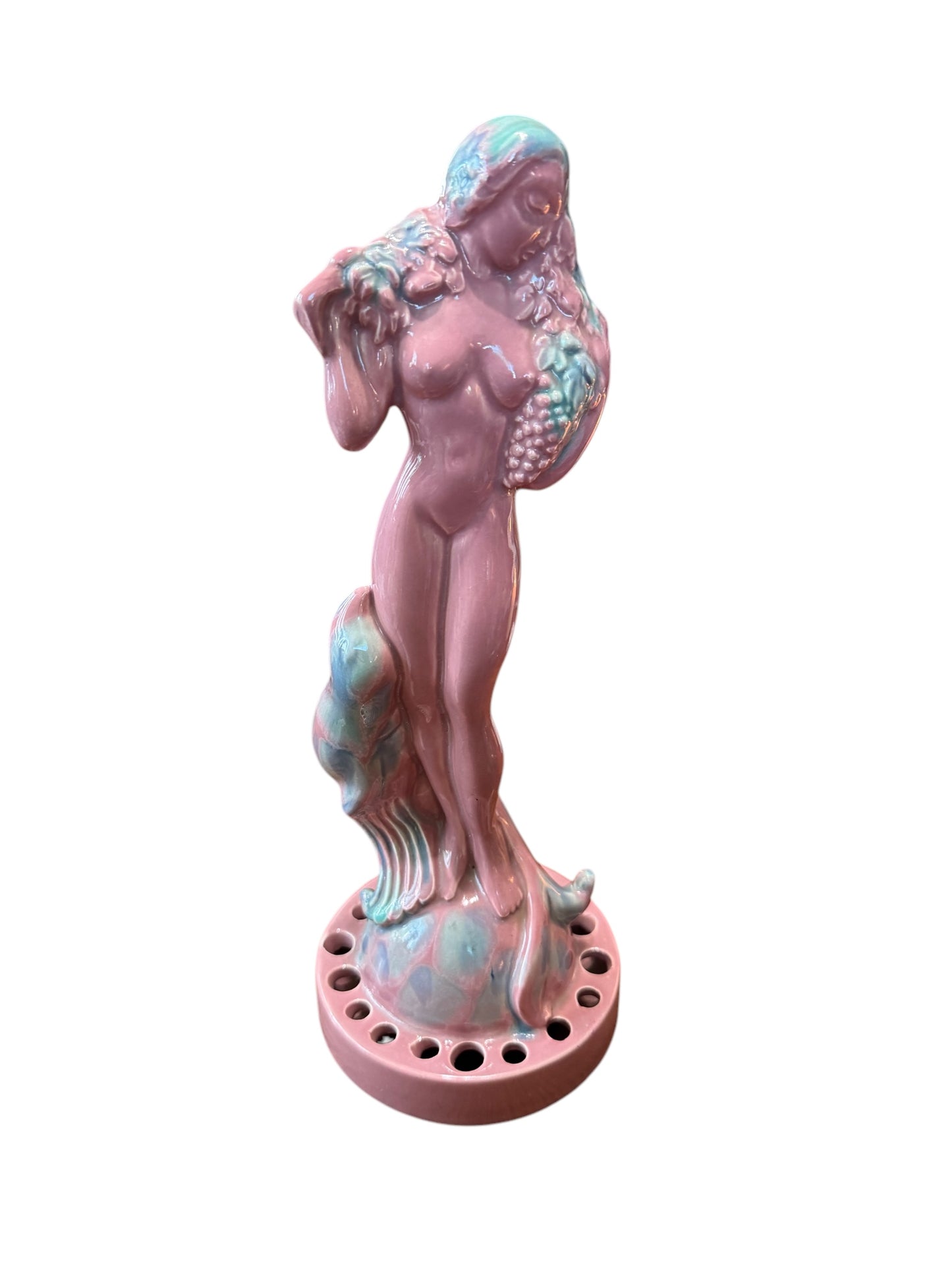 Royal Haeger Naked Lady Nymph Flower Frog in Mauve Agate