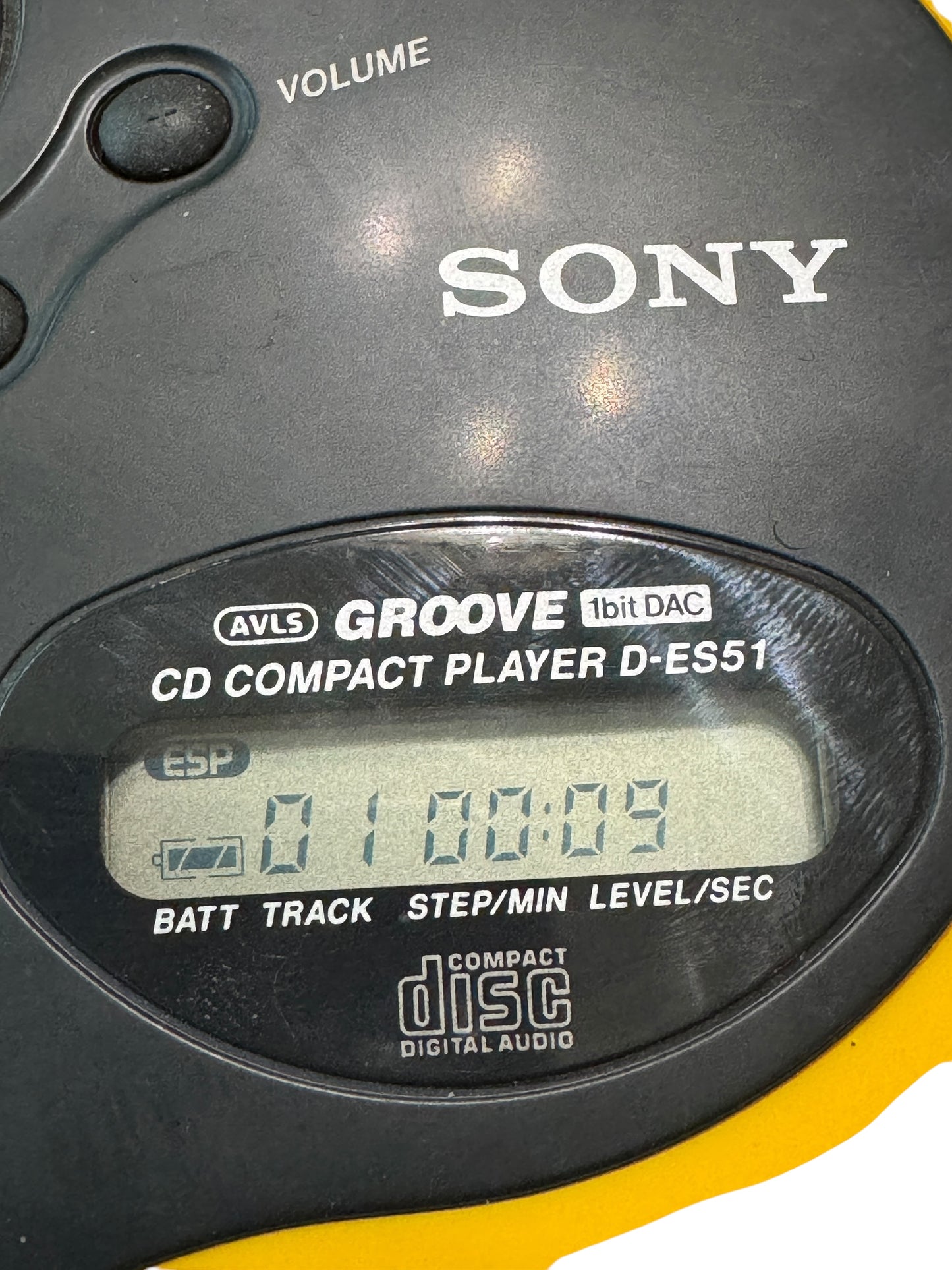 Vintage CD Player Sony Sport Diskman Esp2 in Yellow With Original Case