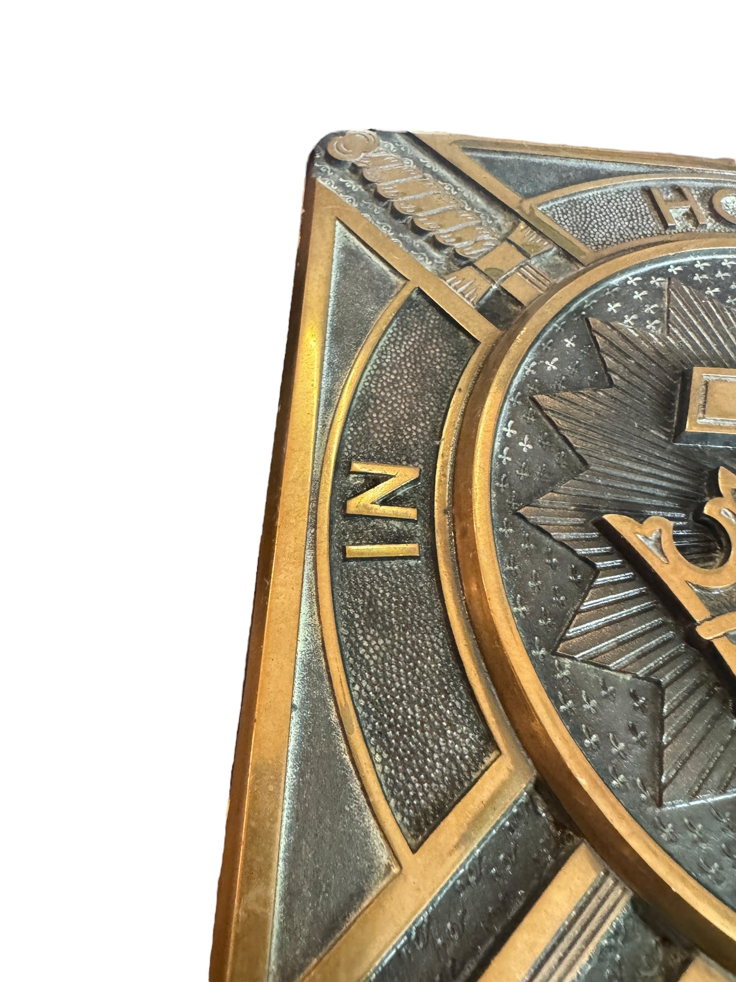 Late 20th Century Bronze Masonic Knights of Templar Cross Temple Wall Plaque