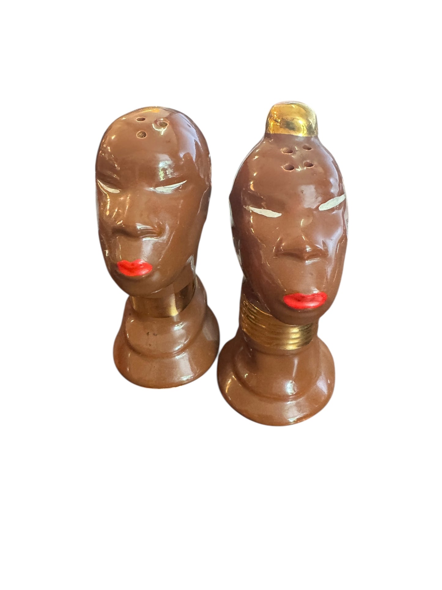 Vintage Tribal Blackamoore African Salt and Pepper Set