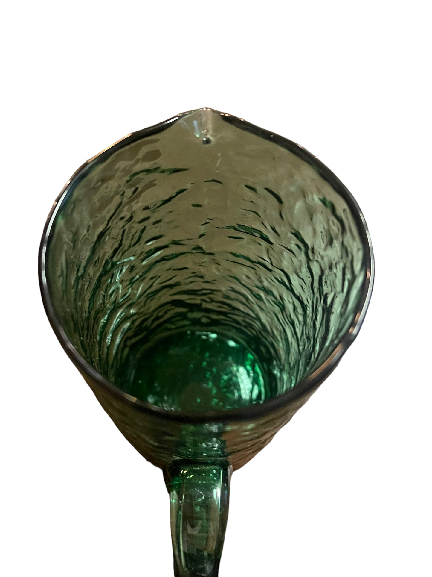 Hand Blown Art Glass Mid Century Modern Textured Pitcher