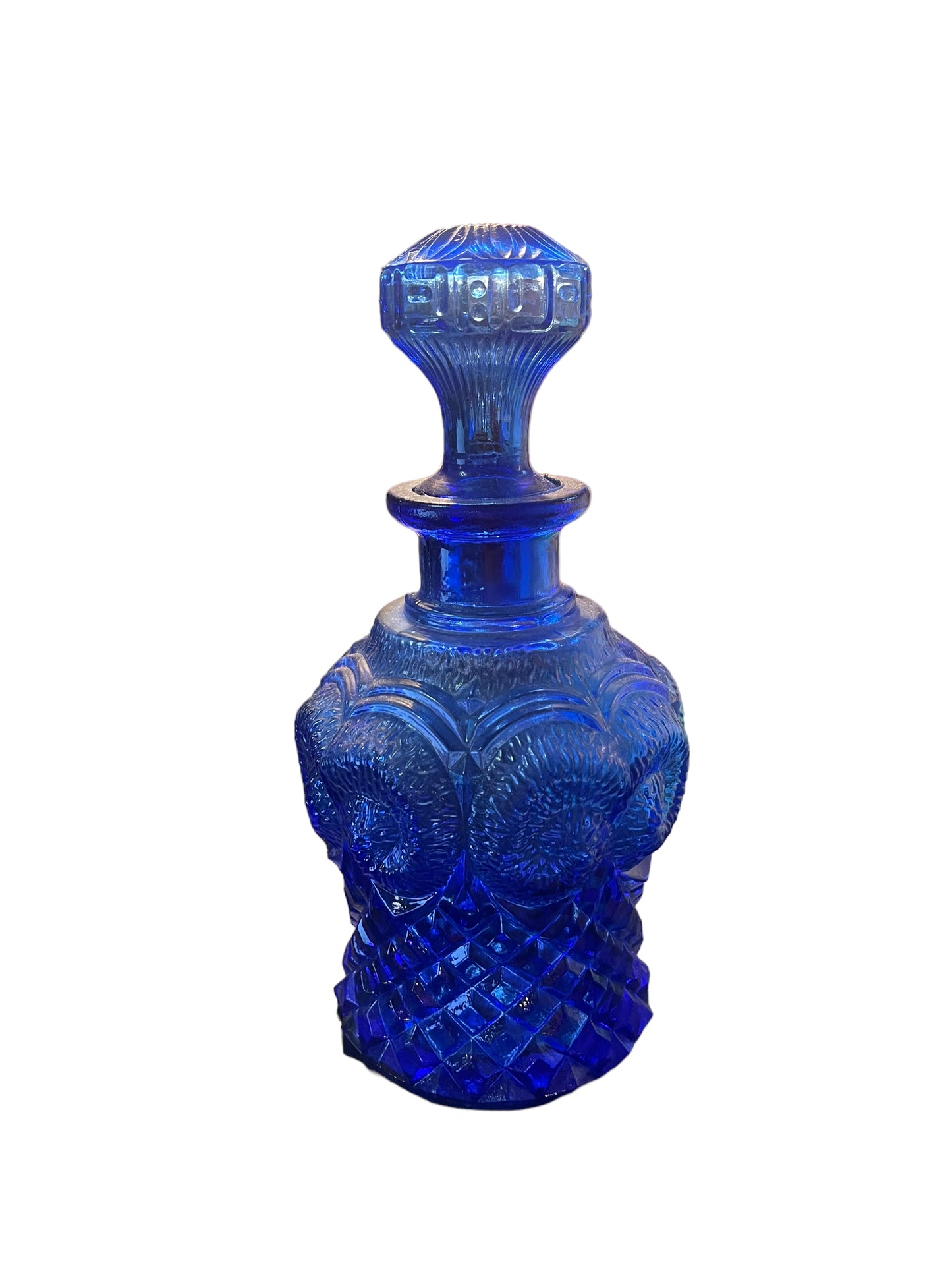 Vintage Cobalt Glass Decanter #2 in Very Rich Beautiful Blue