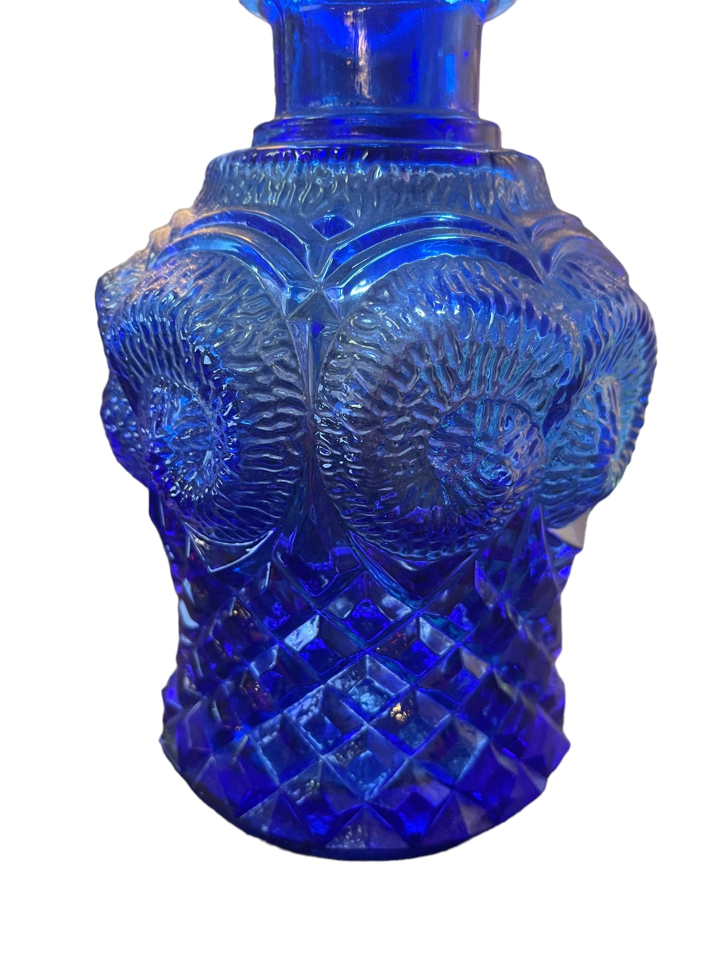 Vintage Cobalt Glass Decanter #2 in Very Rich Beautiful Blue