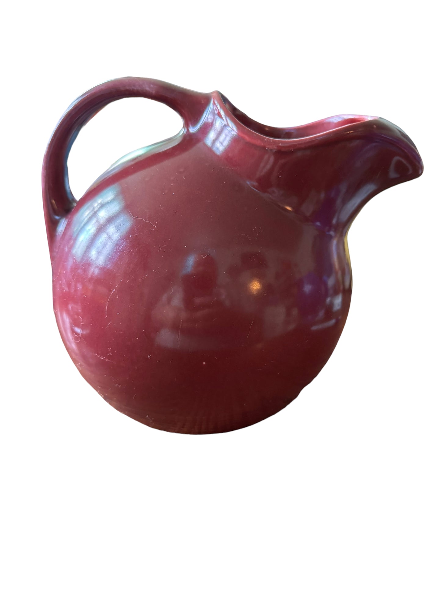 Fiesta Harlequin Ball Pitcher / Jug in Maroon