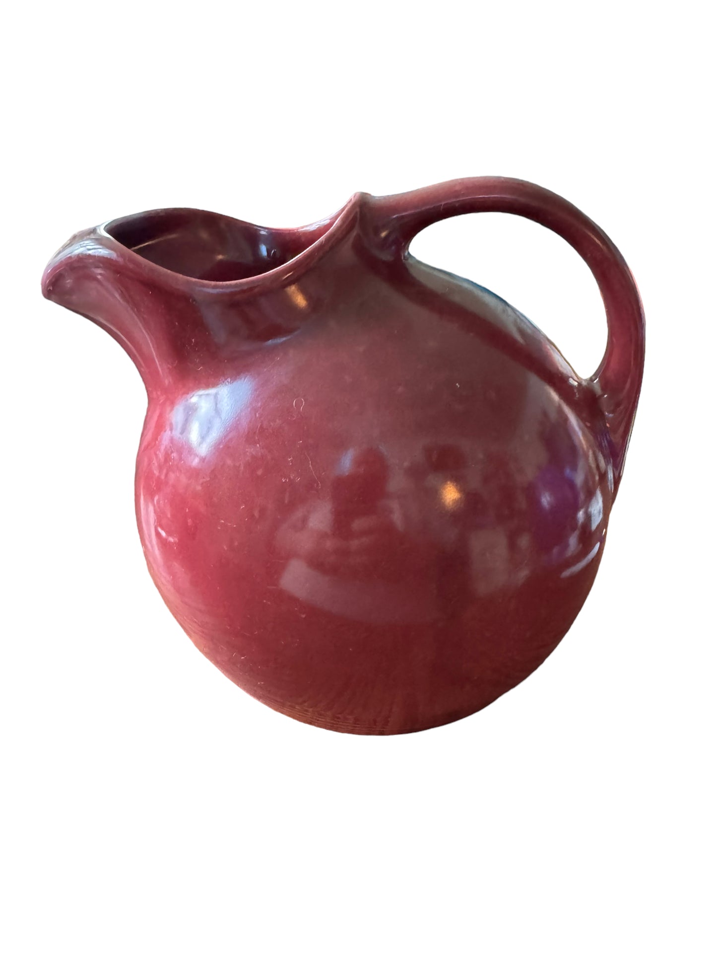 Fiesta Harlequin Ball Pitcher / Jug in Maroon