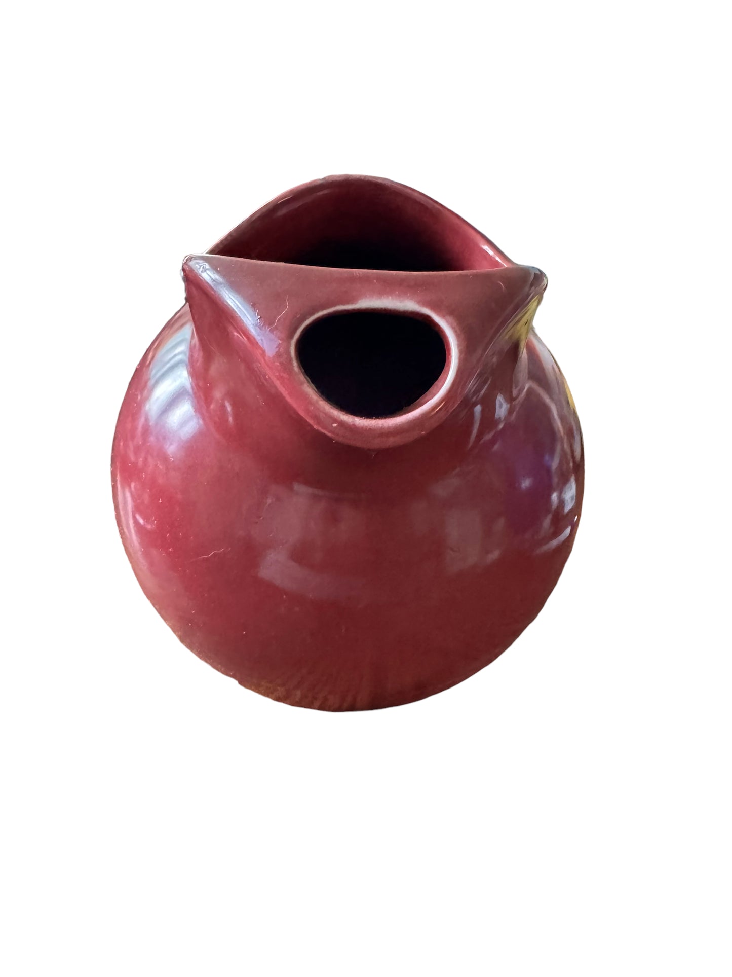 Fiesta Harlequin Ball Pitcher / Jug in Maroon