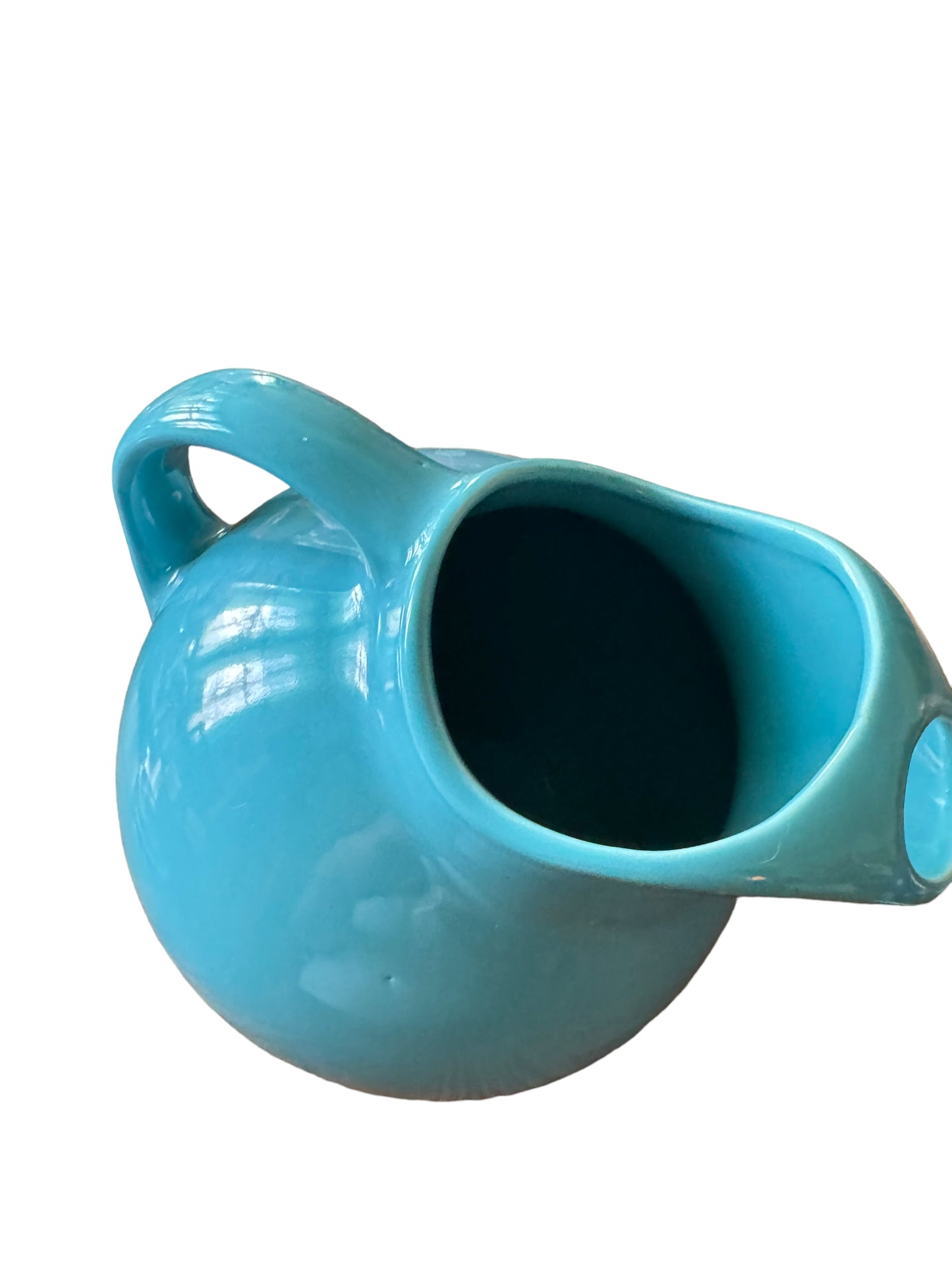 Fiesta Harlequin Ball Pitcher / Jug in Turquoise Blue