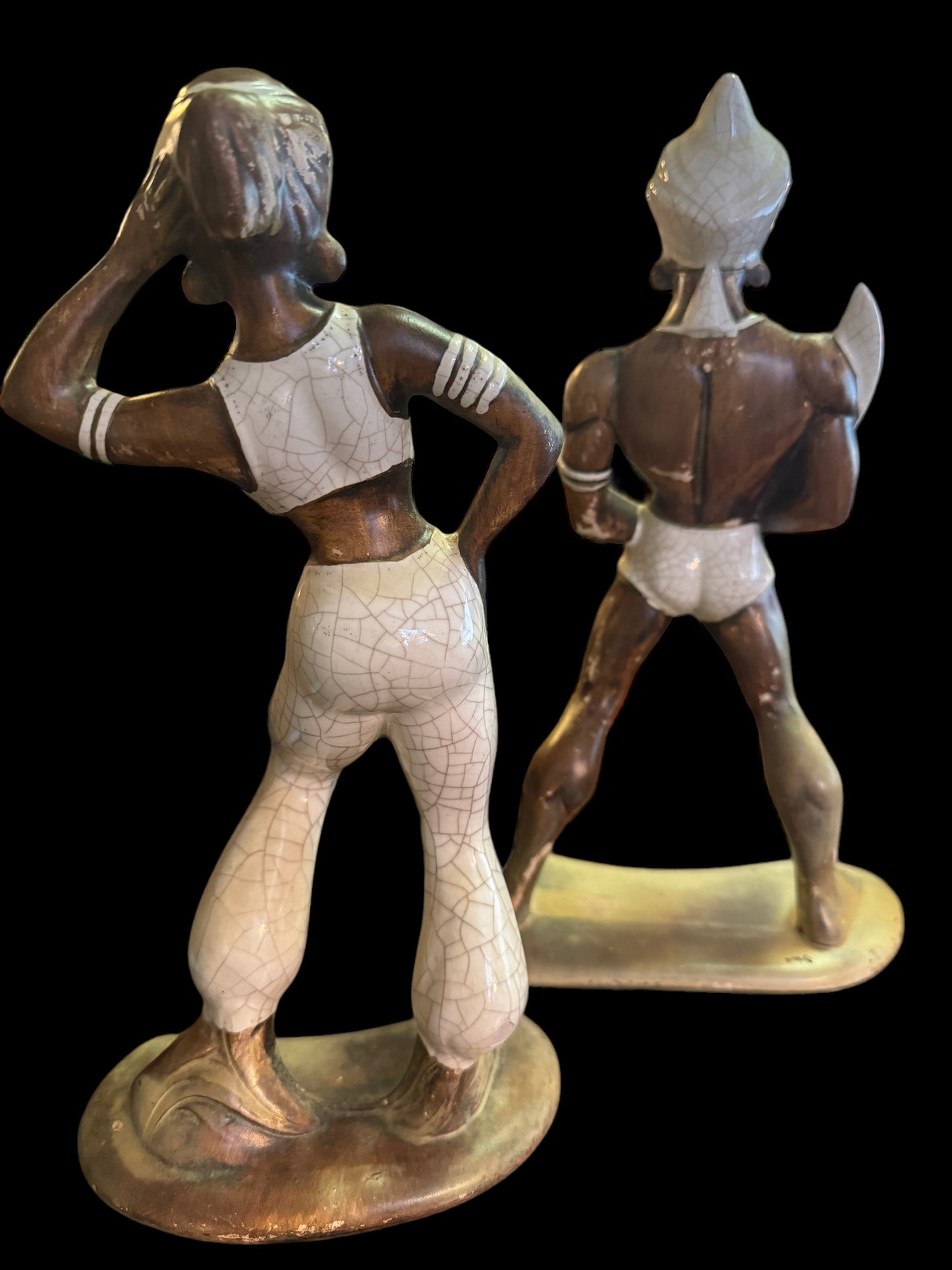 Vintage Treasure Craft Hawaiian Statues Tiki Decor Warriors