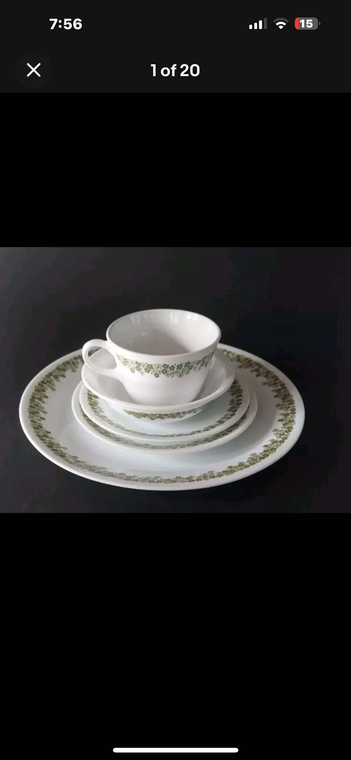 Corelle Crazy Daisy Set of 20 - Four 5 Piece Place Settings Vintage