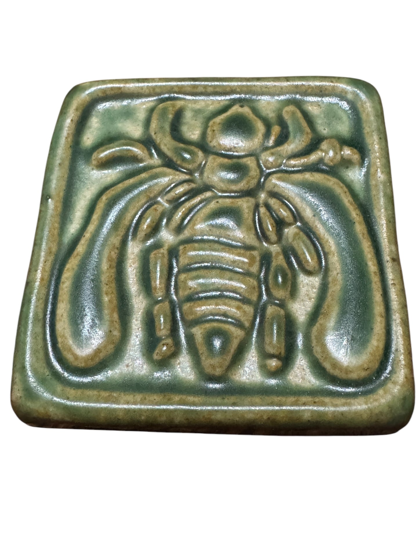 Pewabic 2007 Sea Green Wasp / Bee Tile