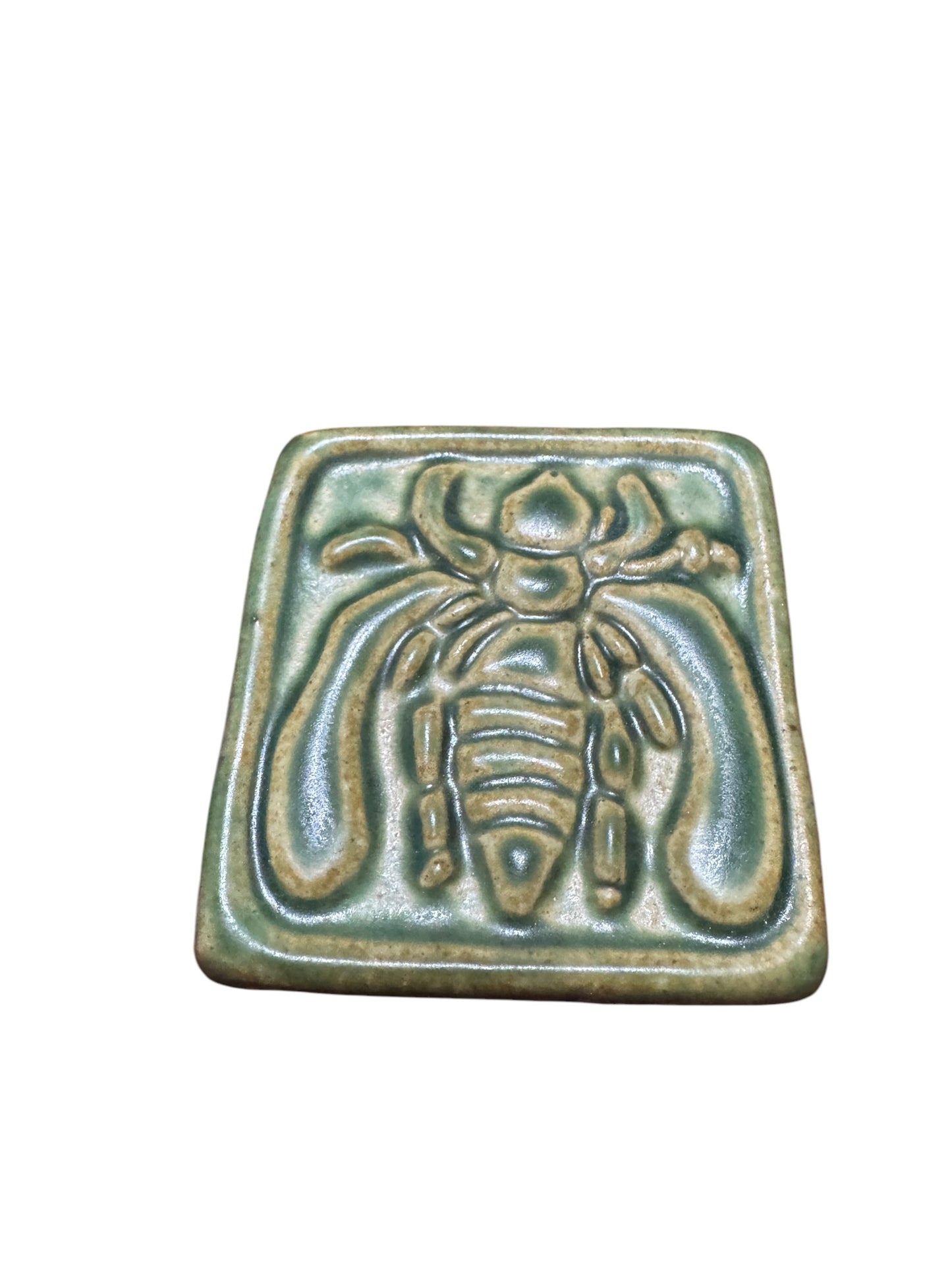 Pewabic 2007 Sea Green Wasp / Bee Tile