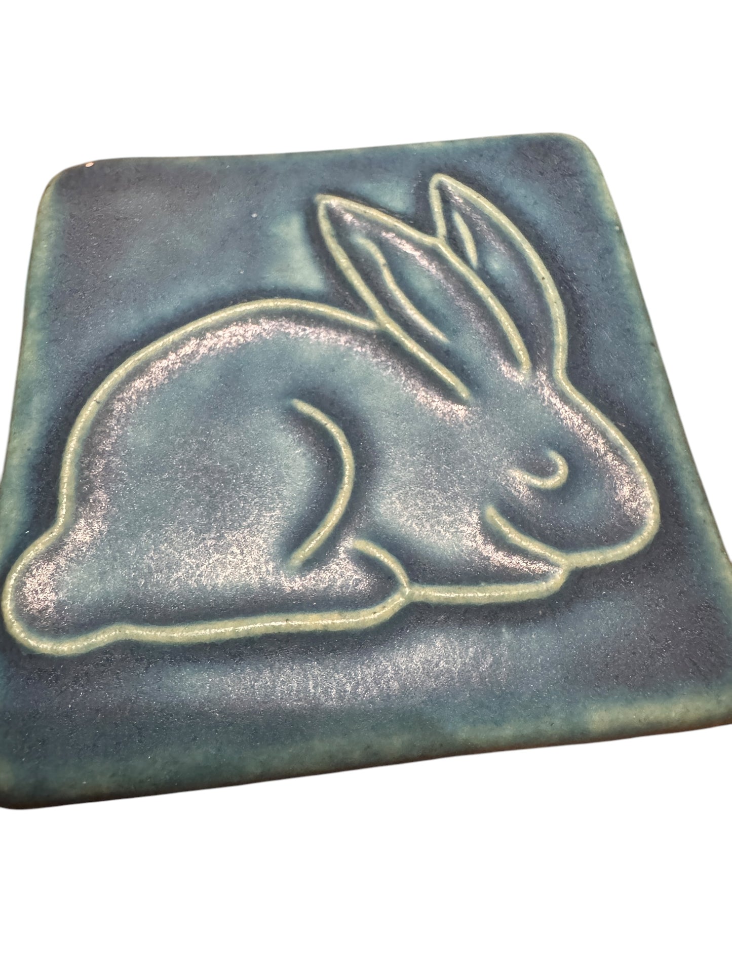 Pewabic 2011 Blue Bunny Rabbit Tile
