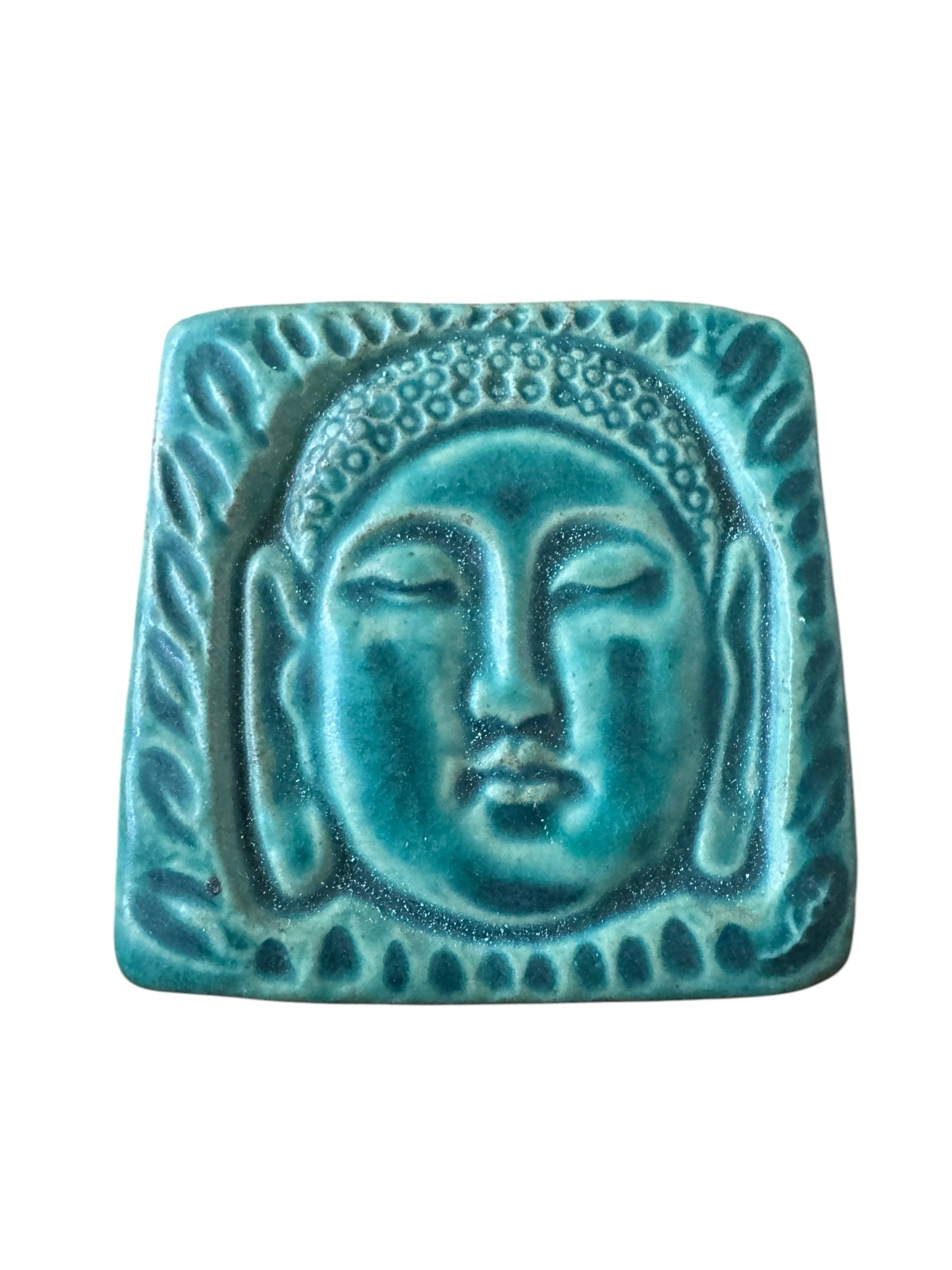 Pewabic Green 2010 3x3 Happy Buddah Tile