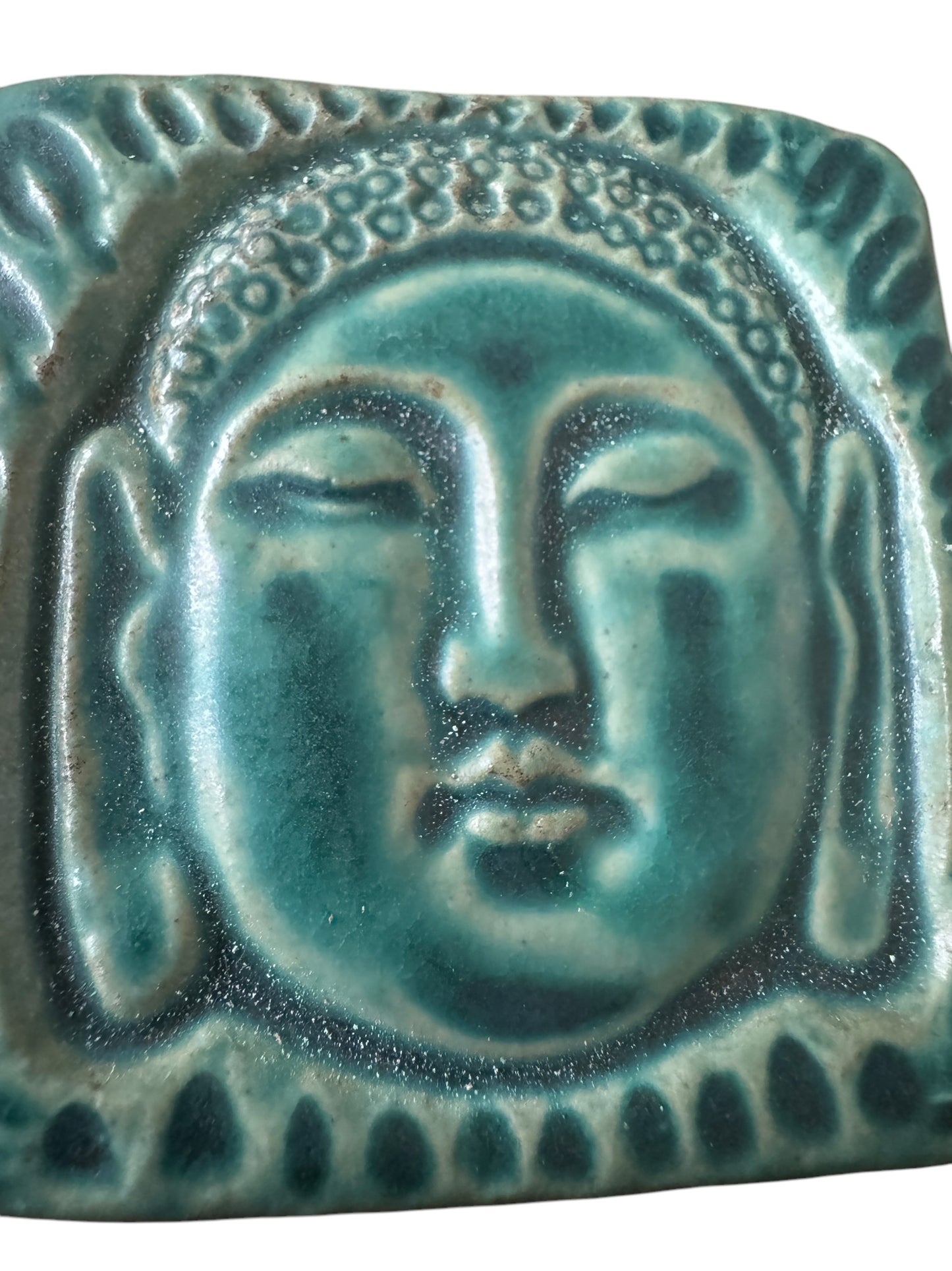 Pewabic Green 2010 3x3 Happy Buddah Tile